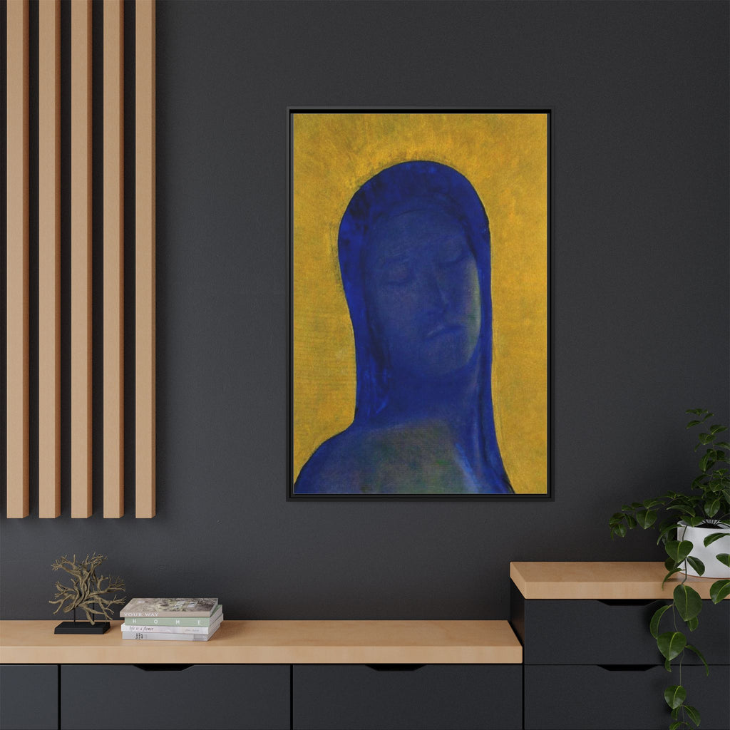 Closed Eyes by Odilon Redon Framed Matte Canvas Wall Art Print