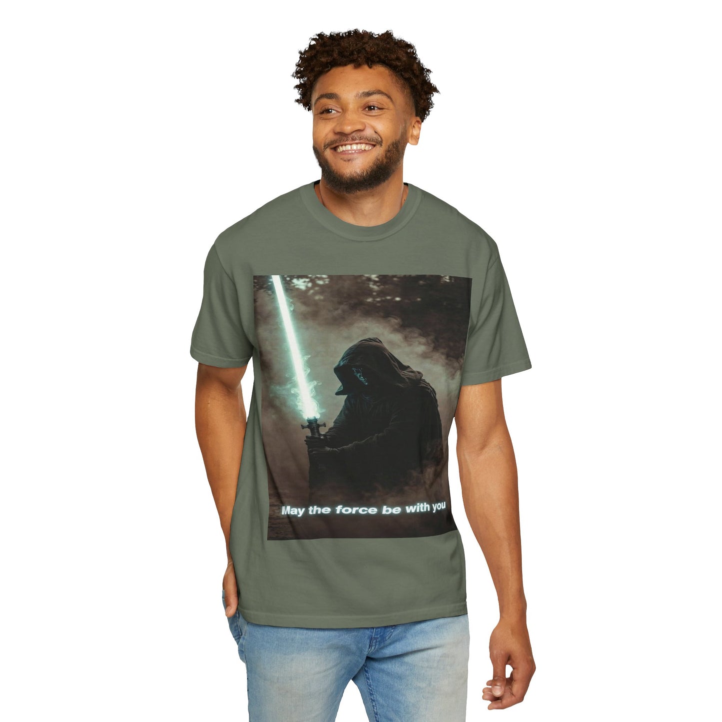 T-Shirt — 'May the force be with you' Lightsaber Sci‑Fi Graphic Tee