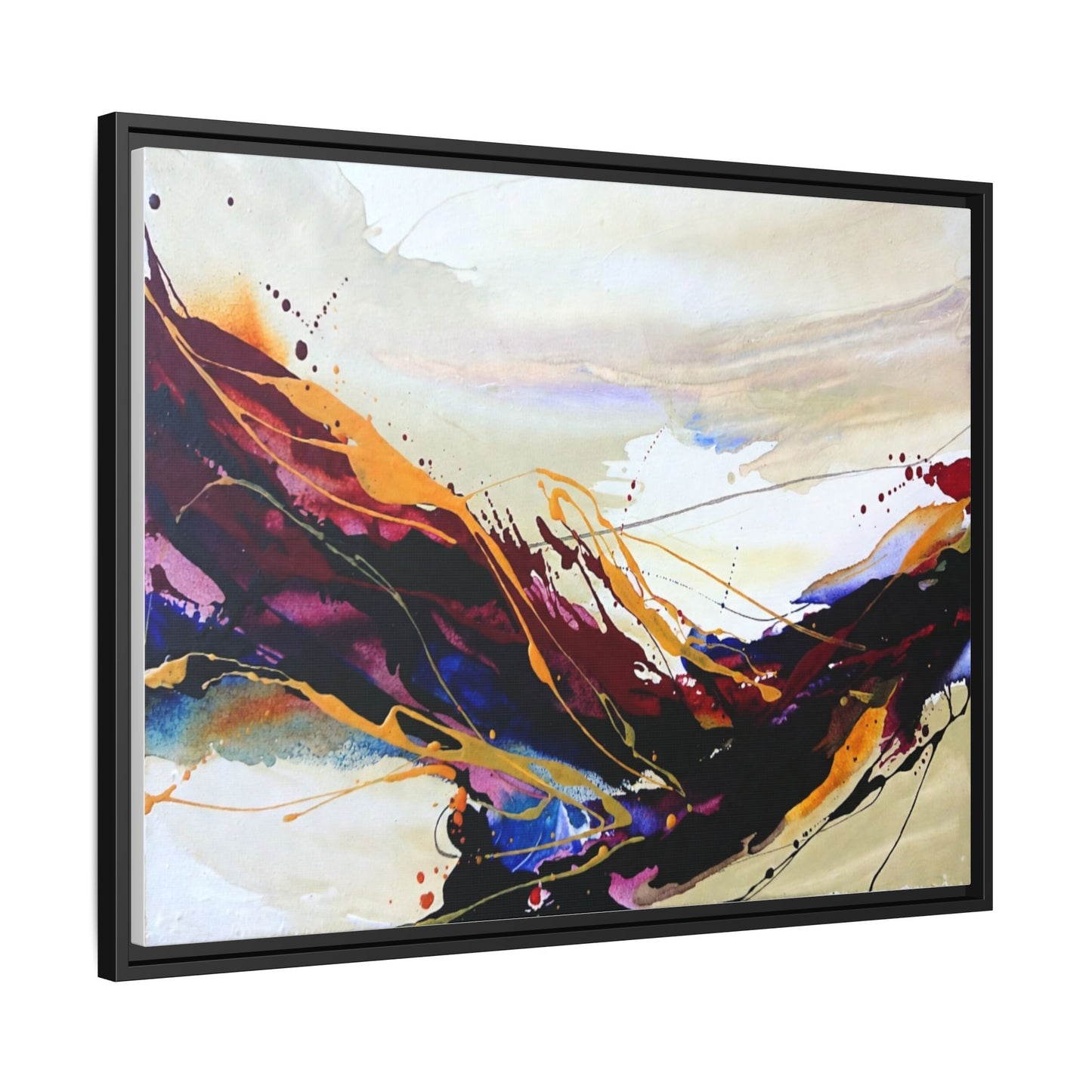 Abstract Flow Matte Canvas Framed Wall Art