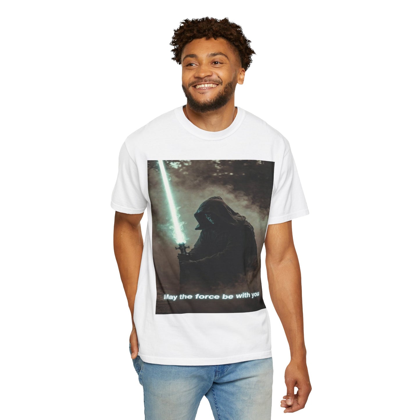 T-Shirt — 'May the force be with you' Lightsaber Sci‑Fi Graphic Tee