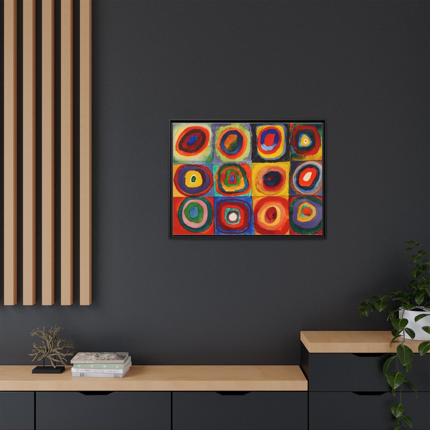Colour Study, Squares with Concentric Circles by Vassily Kandinsky Framed Abstract Canvas Print