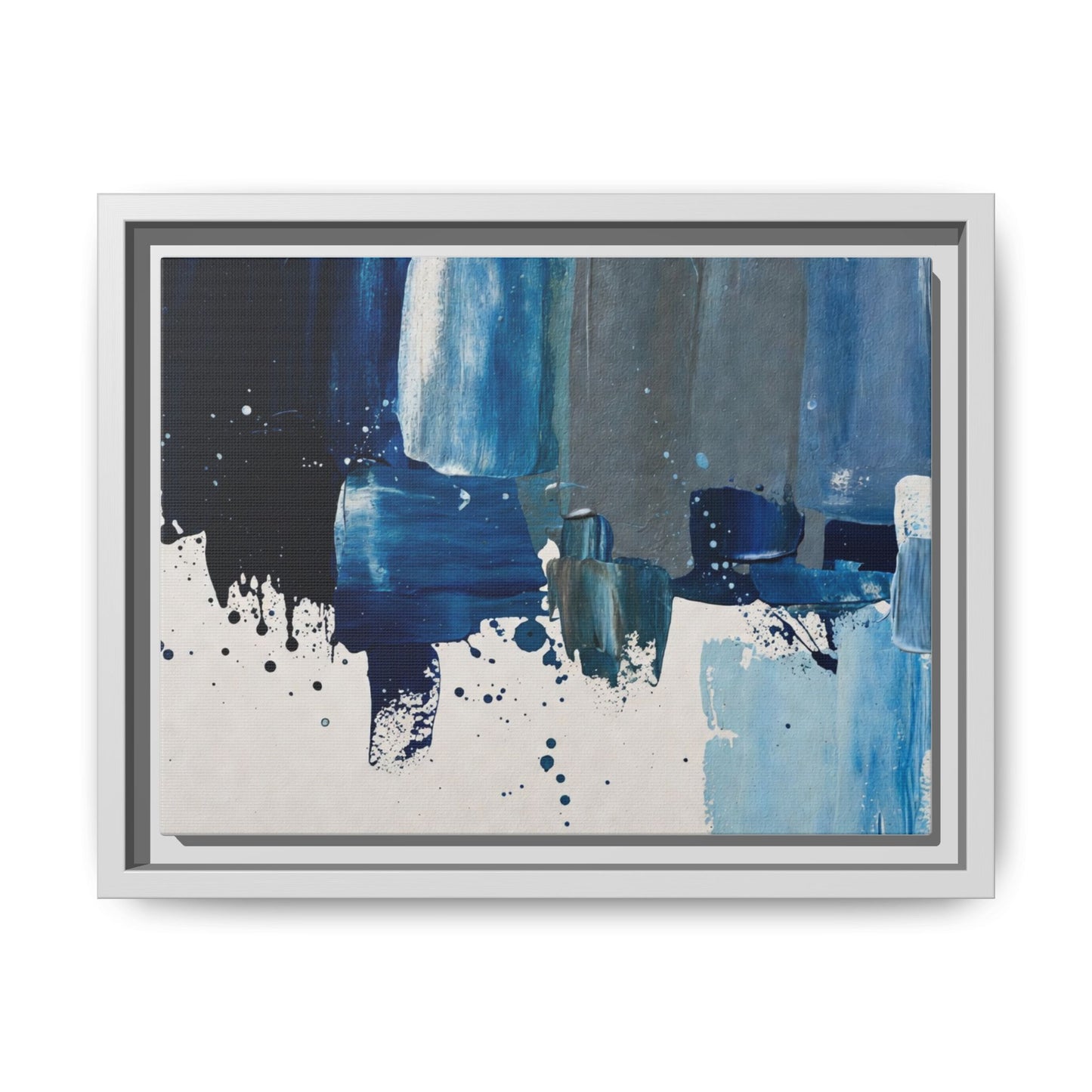 Abstract Blue Ocean Matte Canvas Framed Wall Art