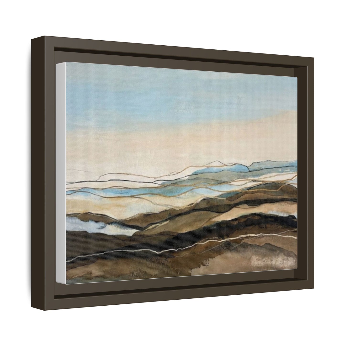 Framed Matte Canvas Print — Abstract Coastal Landscape Wall Art