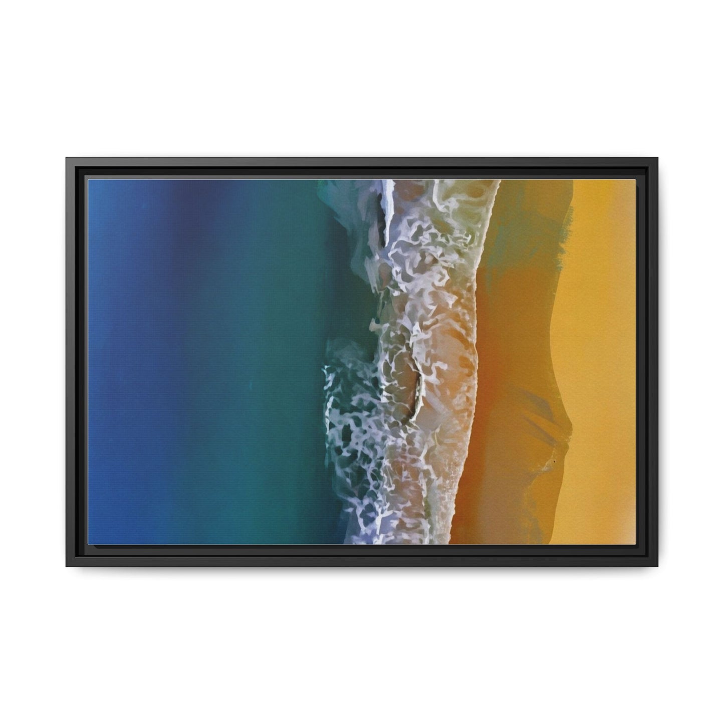 Framed Matte Canvas Seascape Print – Coastal Waves Wall Art