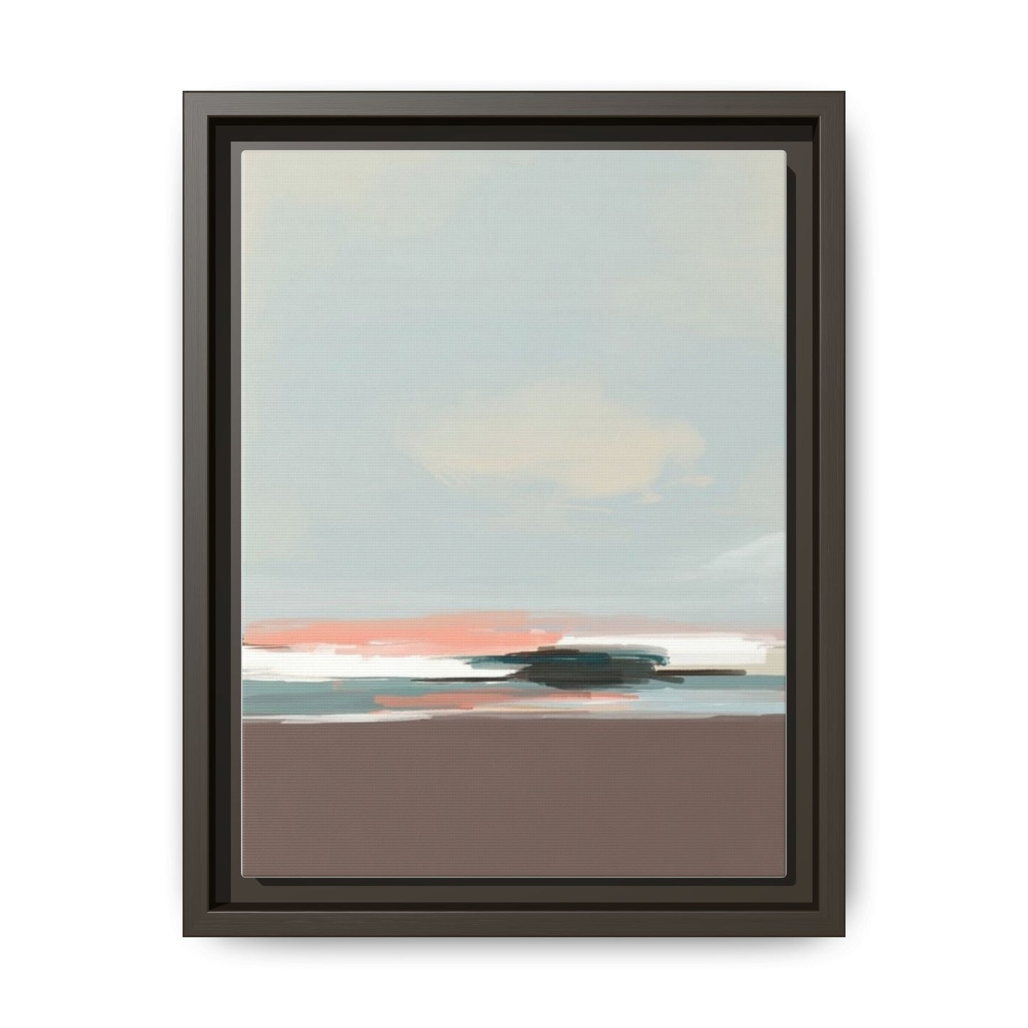 Framed Matte Canvas Print — Soft Coastal Abstract Landscape
