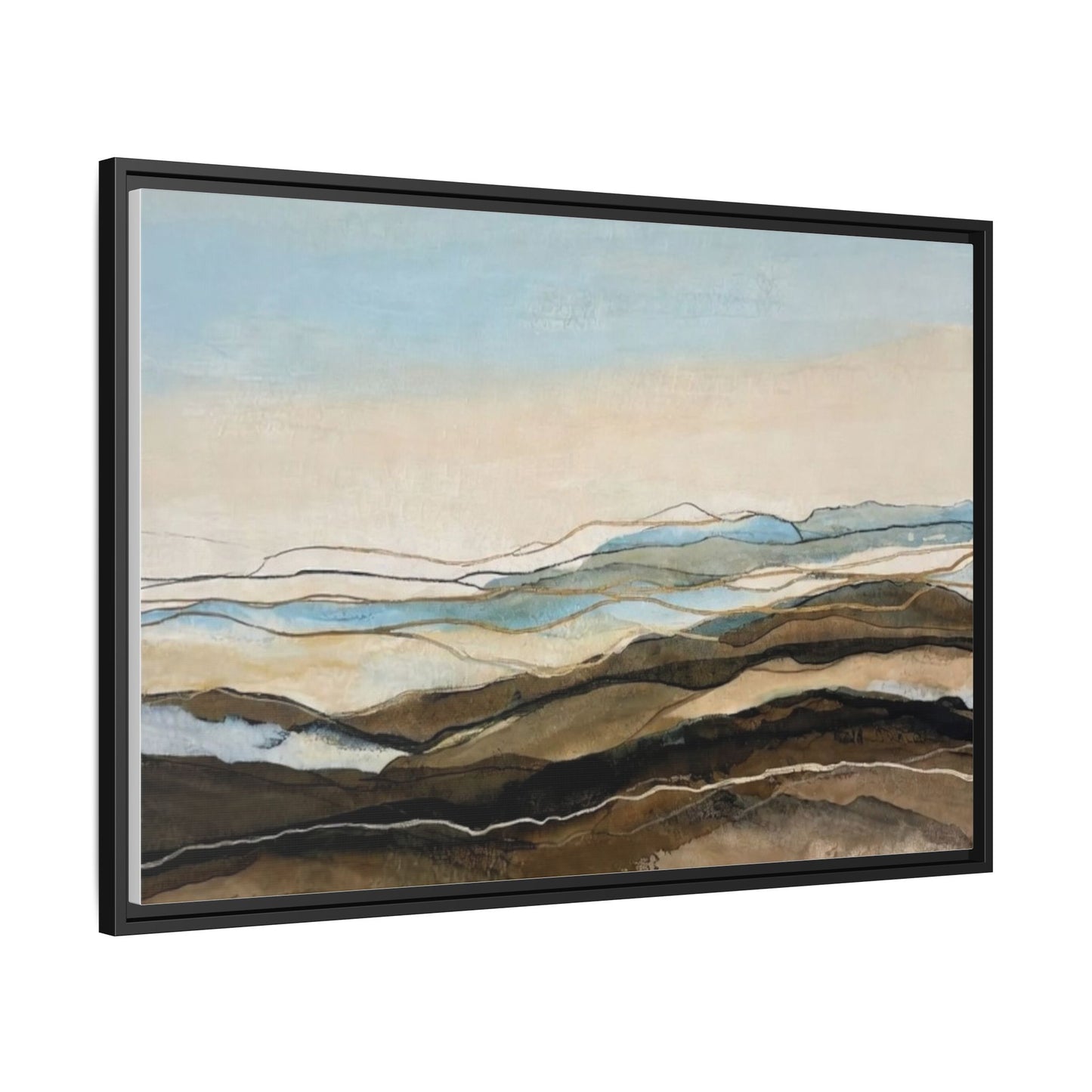 Framed Matte Canvas Print — Abstract Coastal Landscape Wall Art