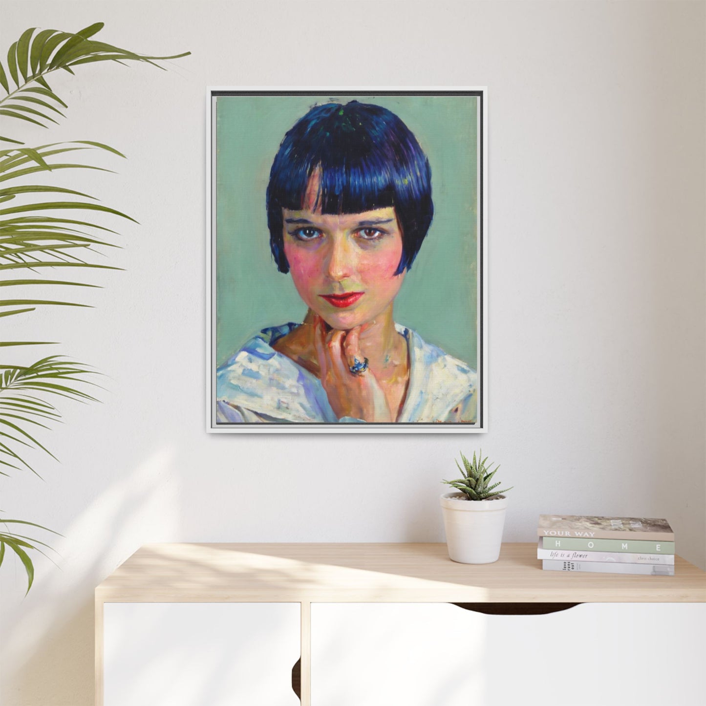 Framed Matte Canvas Portrait Print — Vintage Flapper Woman