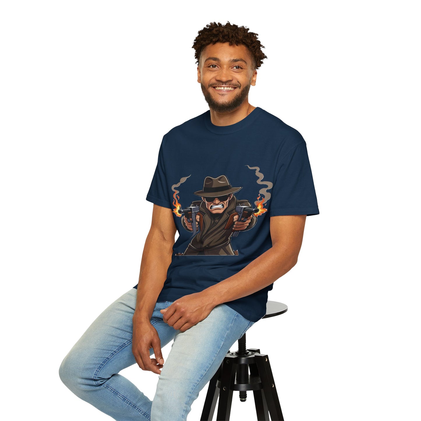 Vintage Gangster Shooter T-Shirt – Retro Mobster Graphic Tee