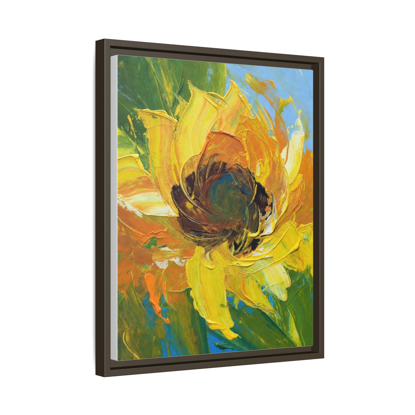 Framed Sunflower Abstract Matte Canvas Print