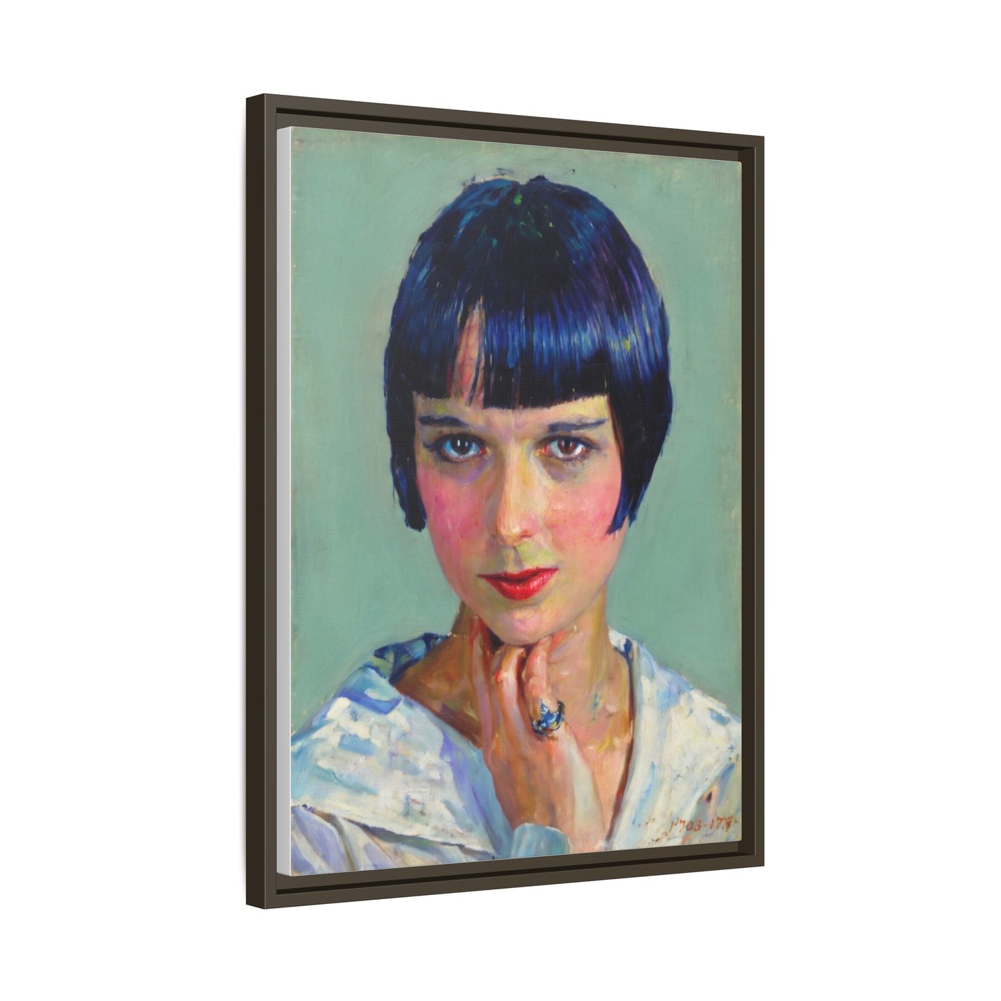 Framed Matte Canvas Portrait Print — Vintage Flapper Woman