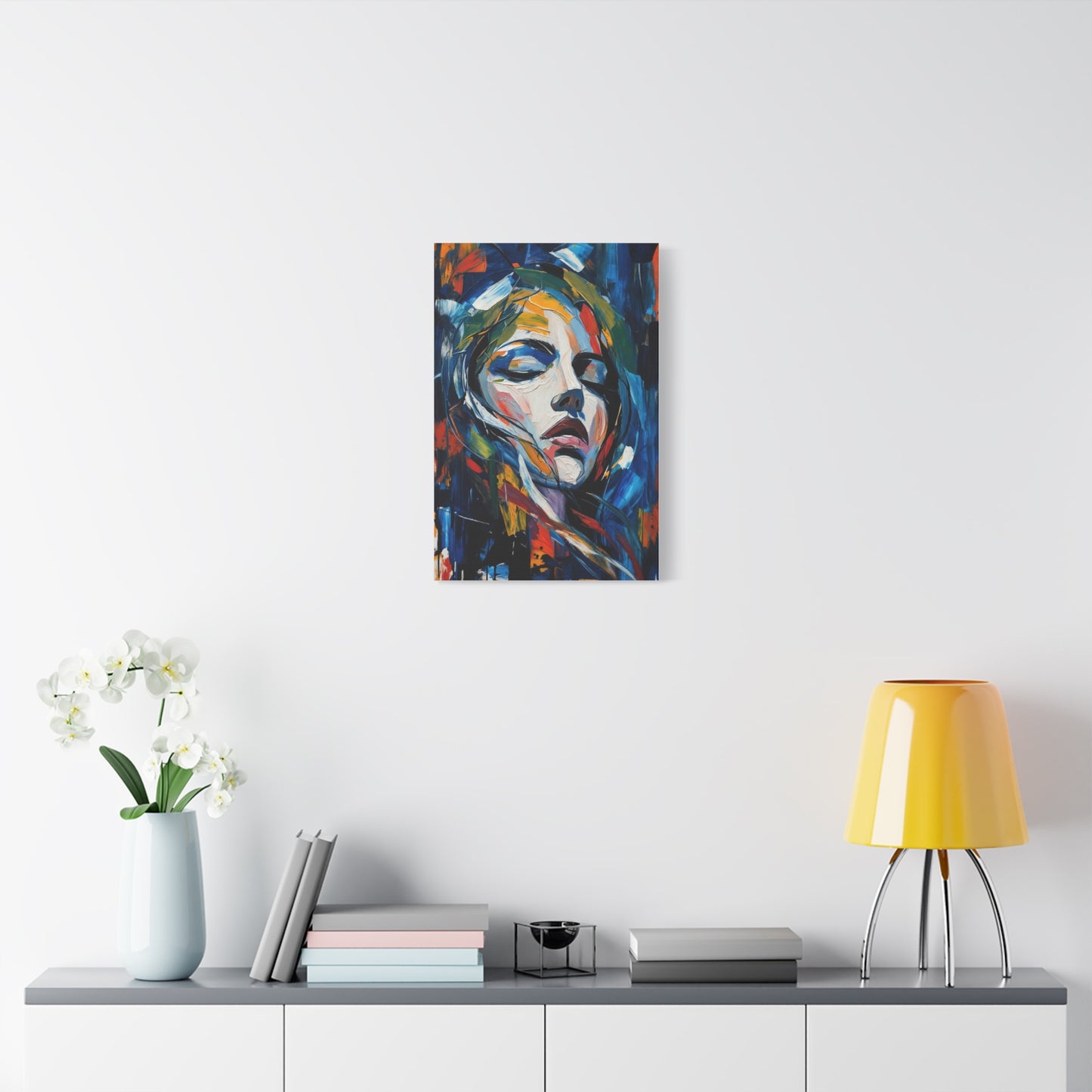 Abstract Colorful Woman Portrait Canvas