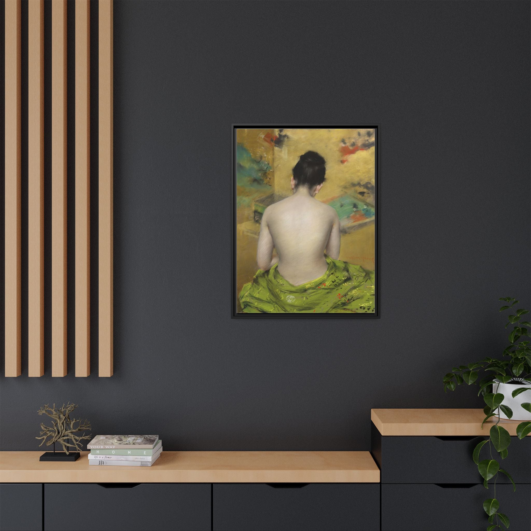 Study of Flesh Color and Gold by William Merritt Chase Framed Matte Canvas Art