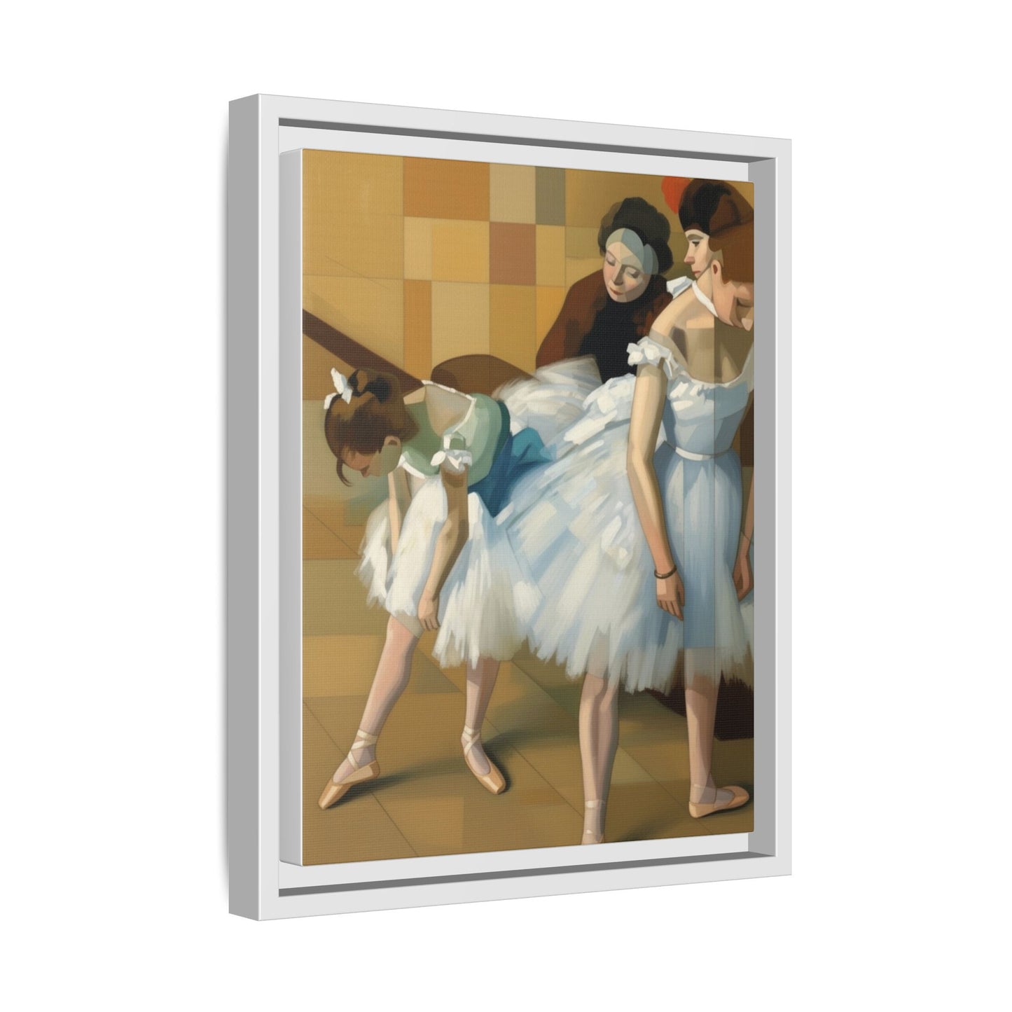 Ballet Dancers Matte Framed Canvas – Impressionist Dance Wall Art