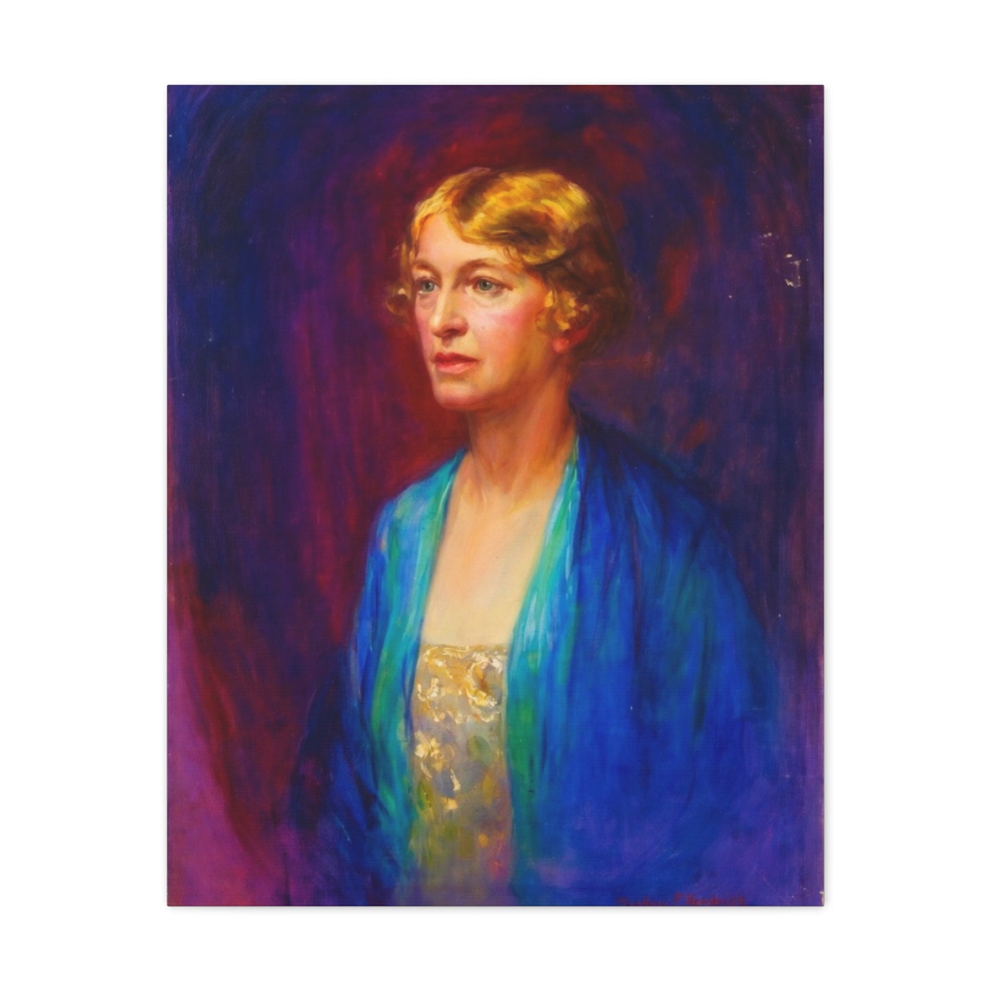 Vintage Portrait Matte Canvas Print — Elegant Early 20th‑Century Woman Wall Art