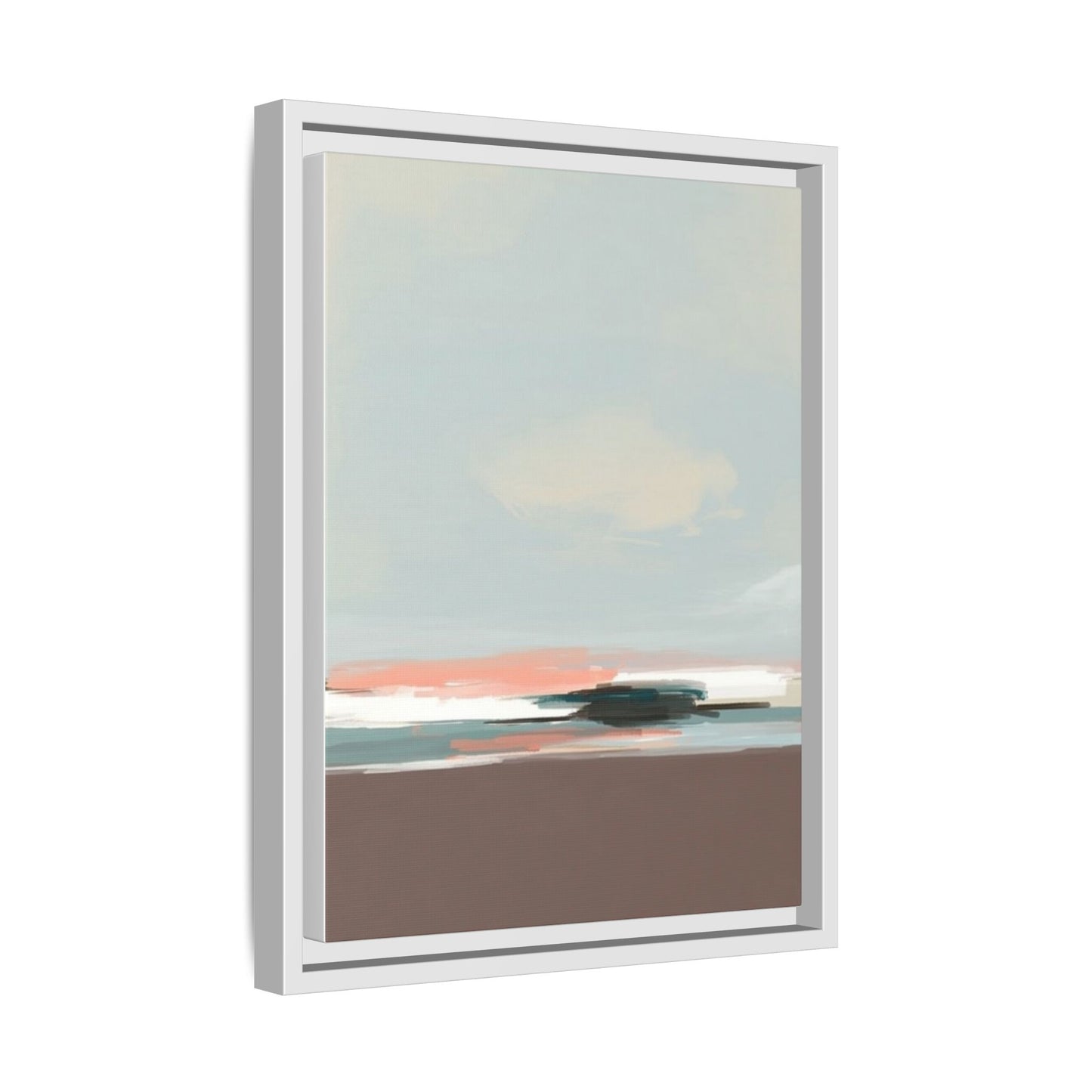 Framed Matte Canvas Print — Soft Coastal Abstract Landscape