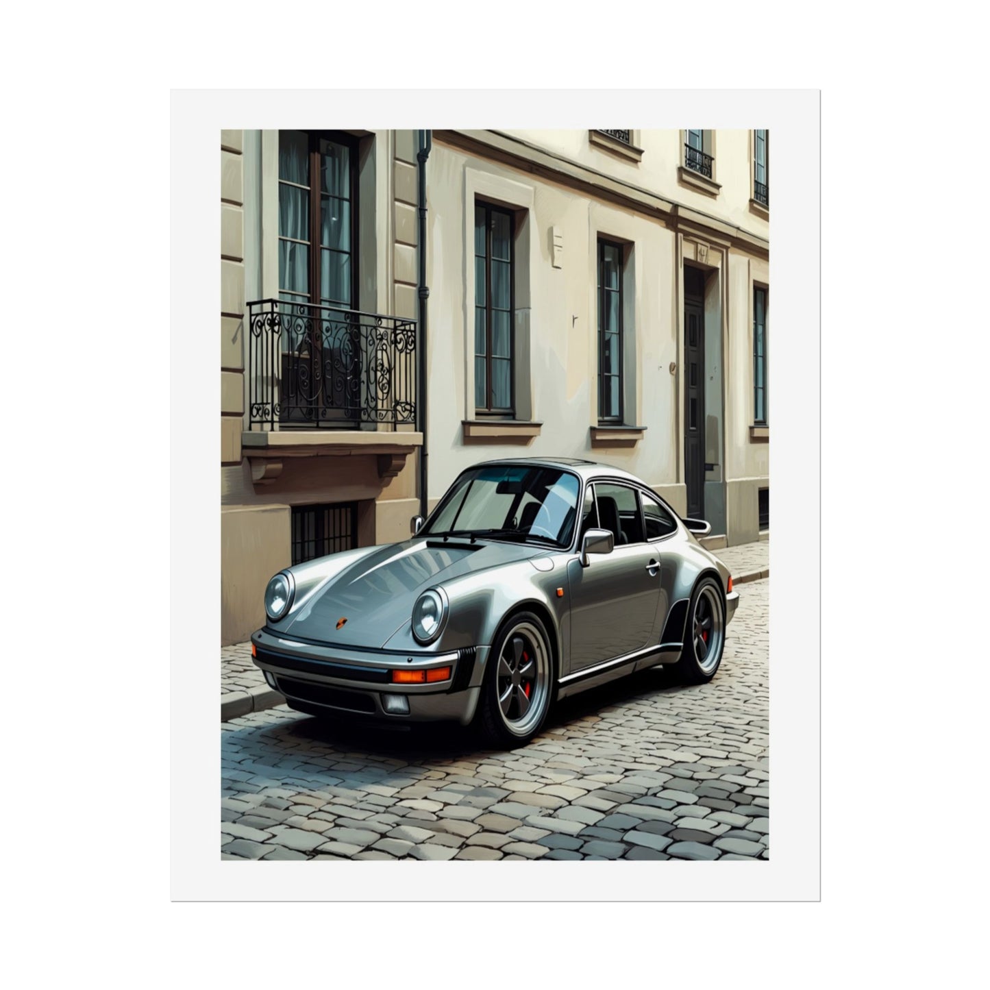 Classic Porsche 911 Rolled Poster — Vintage Sports Car Street Photography Print