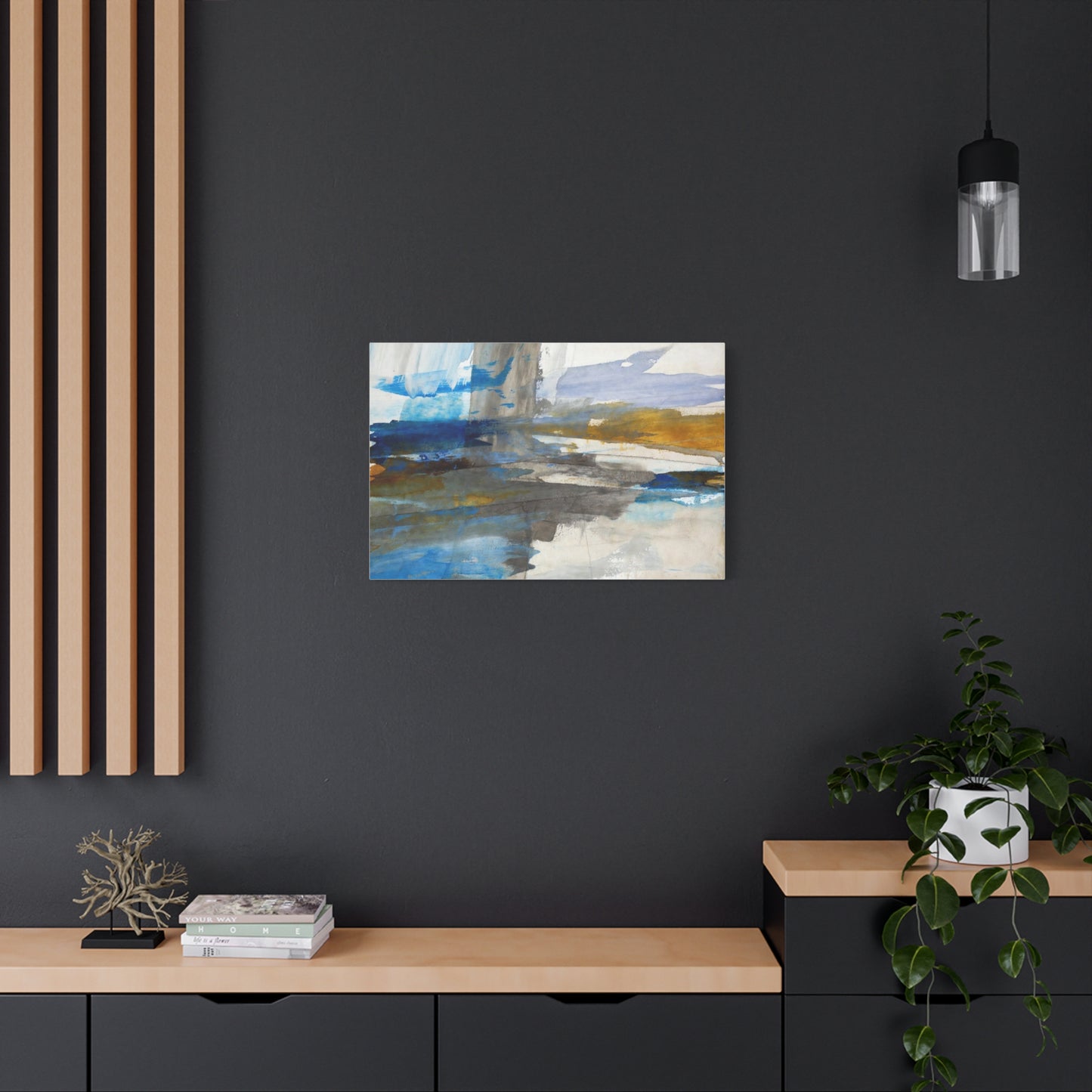 Abstract Coastal Blue Matte Canvas Print — Stretched 1.25" Wall Art