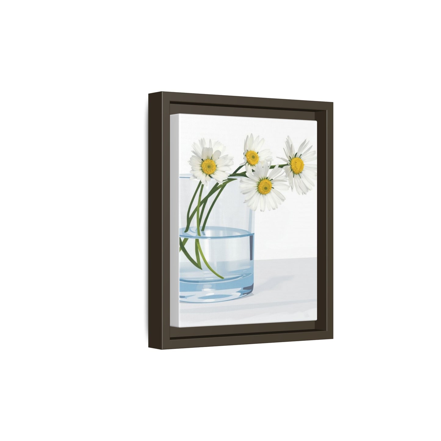 Framed Daisy Canvas Print — Minimal Botanical Wall Art