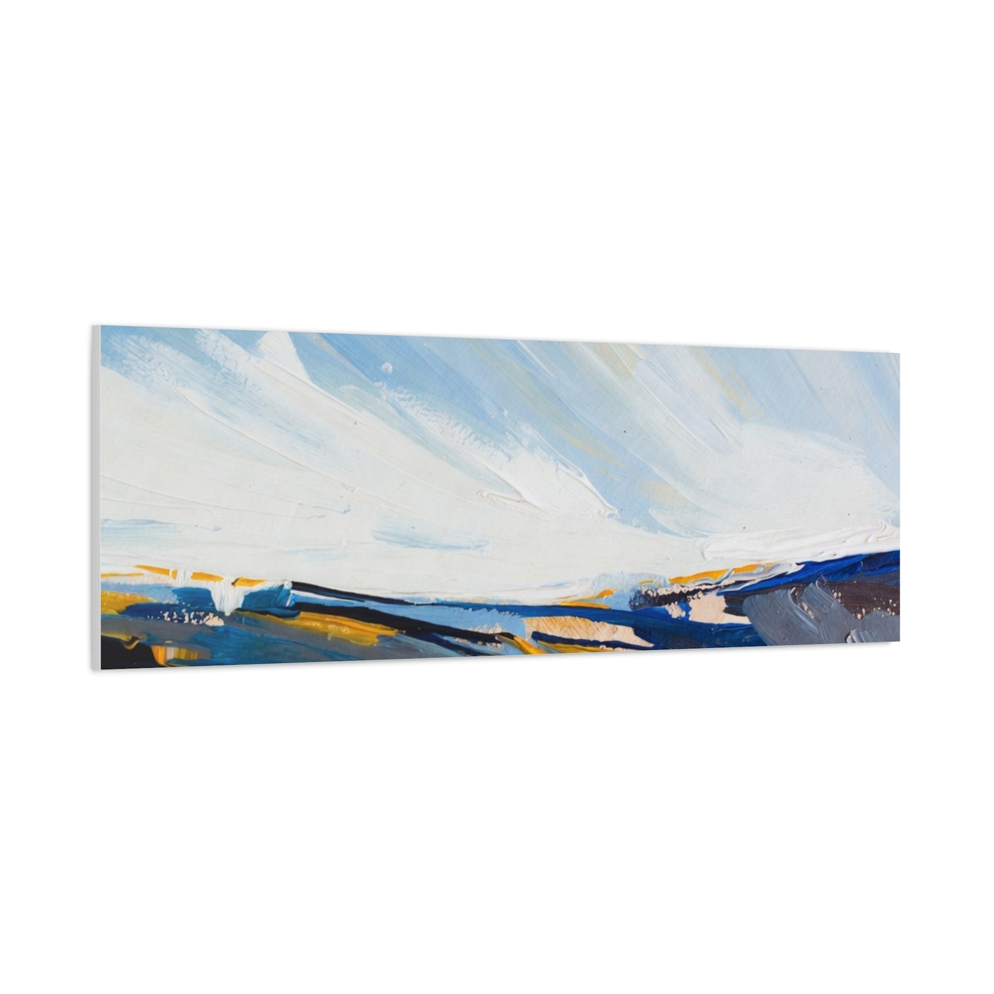 Abstract Coastal Landscape Canvas Print — Blue Sky Seascape Wall Art