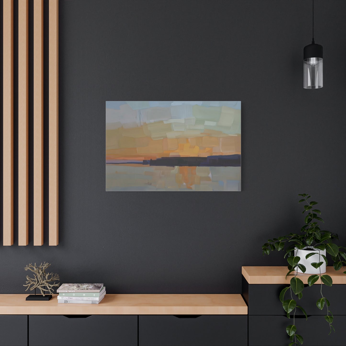 Abstract Sunset Landscape Canvas Print  Matte Stretched 1.25"