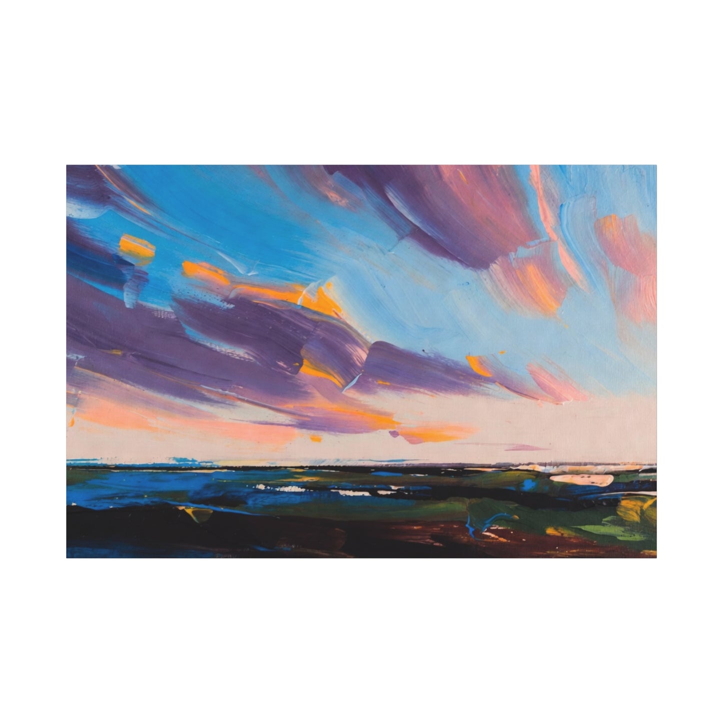 Abstract Coastal Sunset Canvas Print — Matte Stretched Wall Art