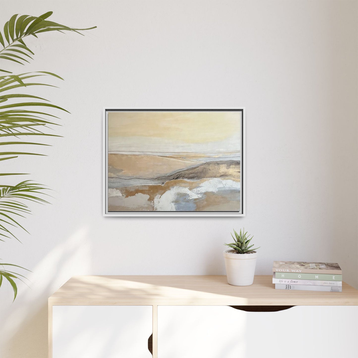 Framed Abstract Coastal Landscape Matte Canvas Wall Art