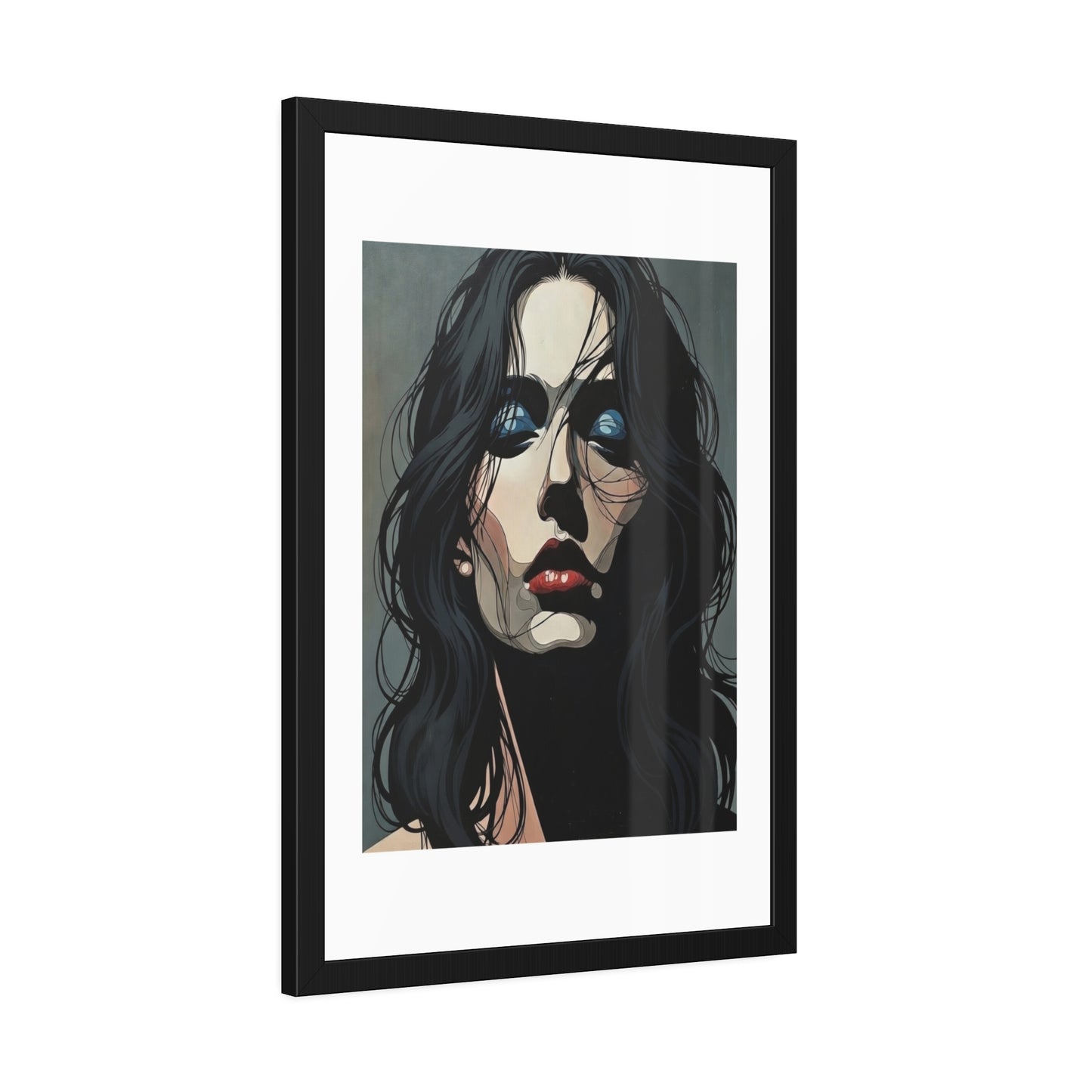 Framed Poster — Moody Portrait Art Print (Dark Feminine Wall Decor)