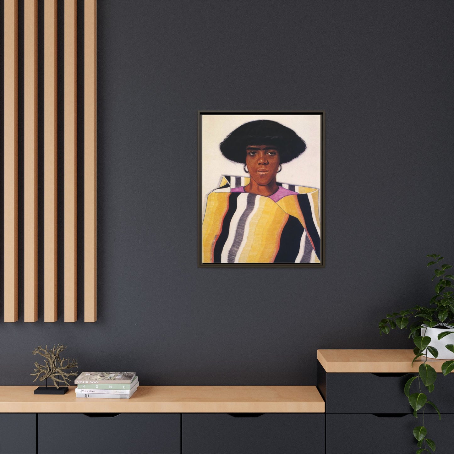 Portrait of an African American Woman by Winold Reiss Framed Matte Canvas Portrait