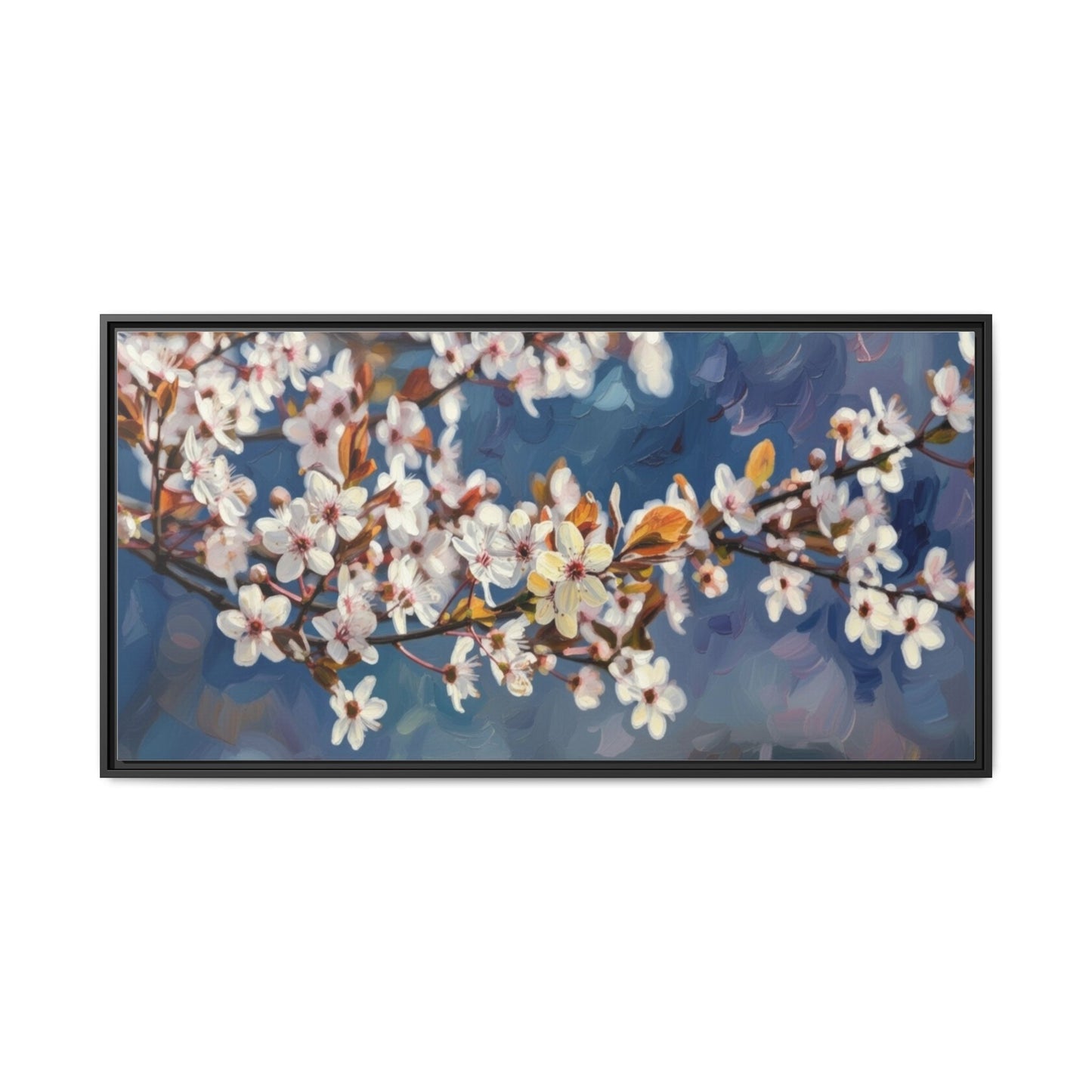 Framed Matte Canvas Print — Cherry Blossom Branch Wall Art