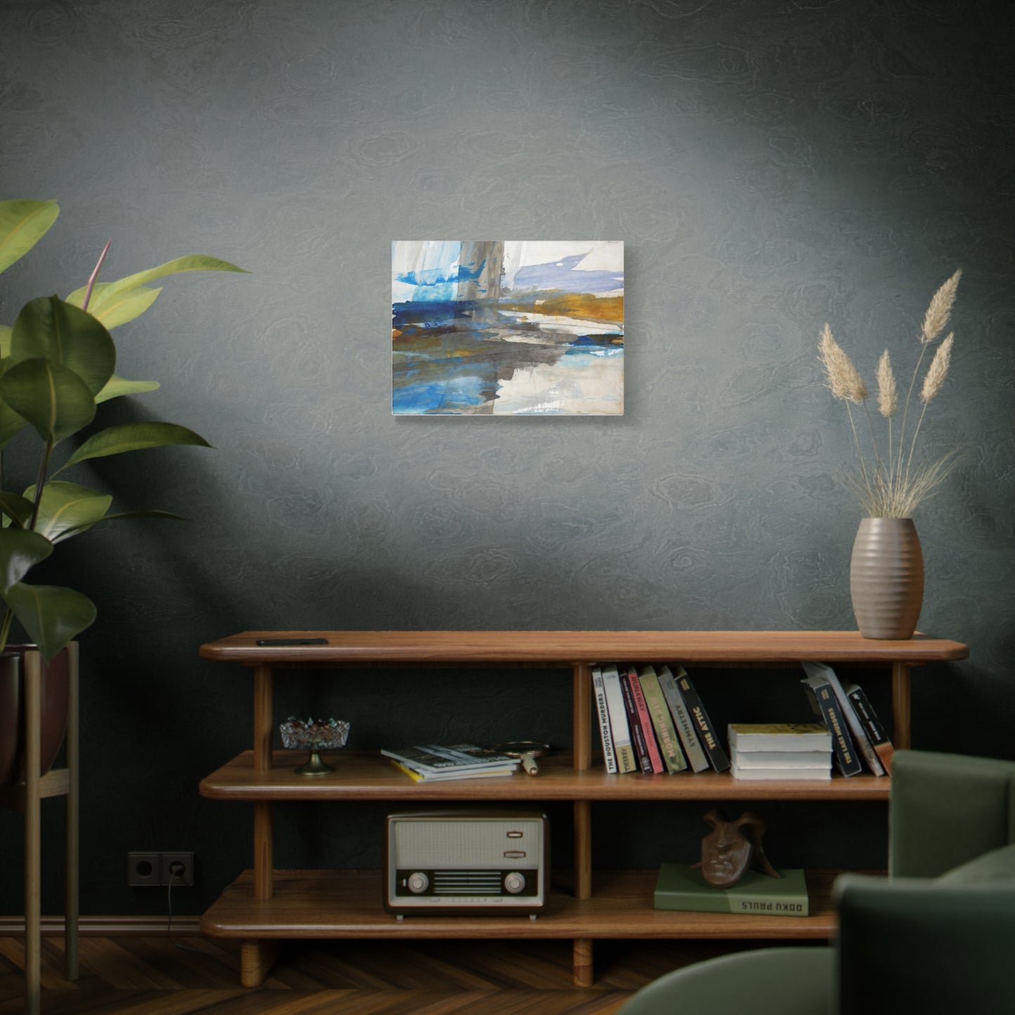 Abstract Coastal Blue Matte Canvas Print — Stretched 1.25" Wall Art