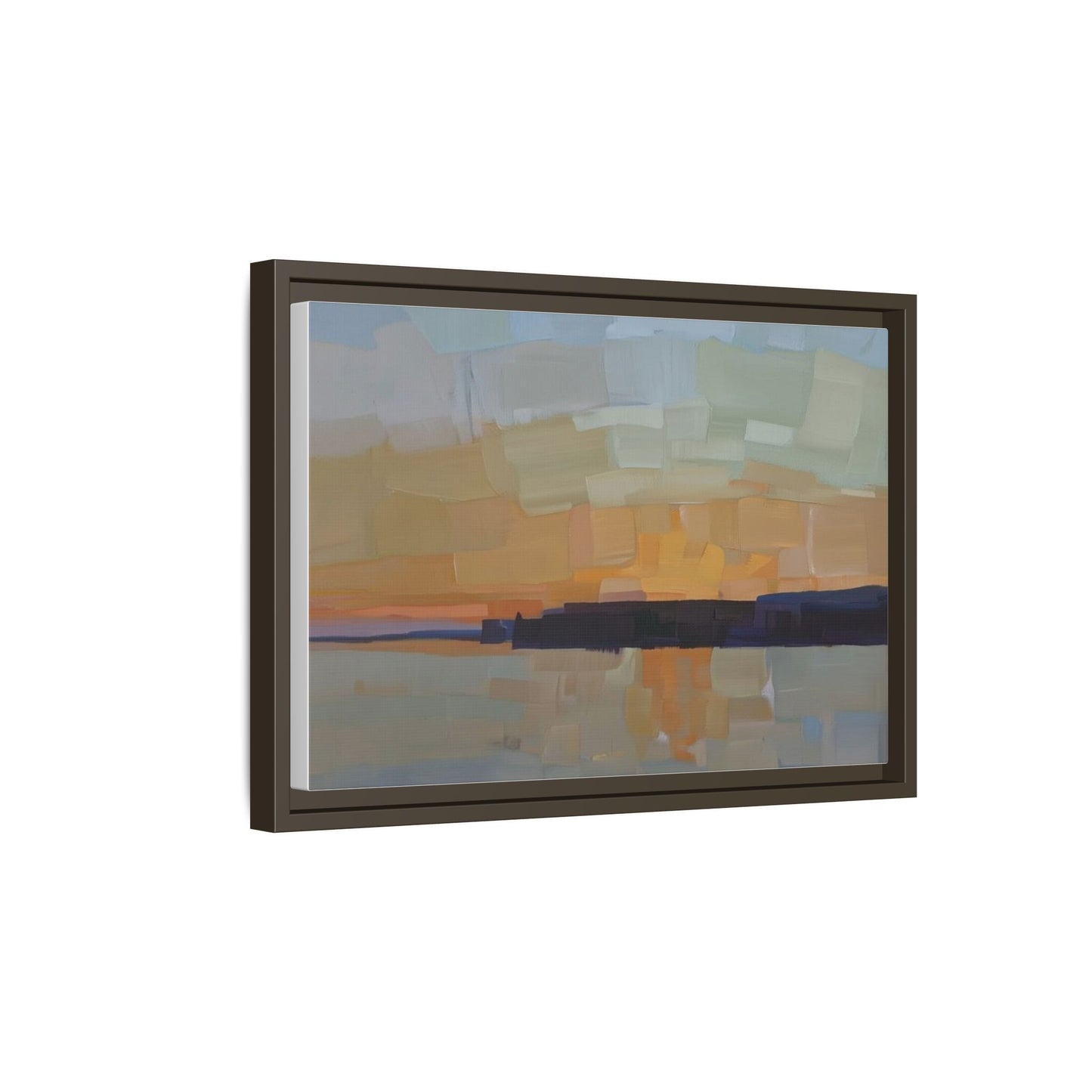 Framed Matte Canvas Sunset Abstract Landscape Art Print