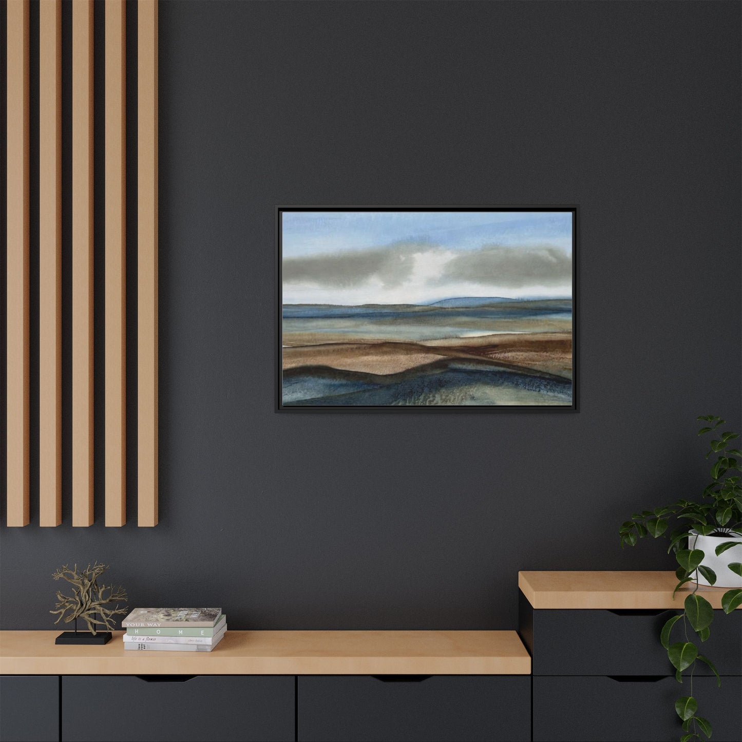 Matte Canvas Landscape, Framed (Multi-color)