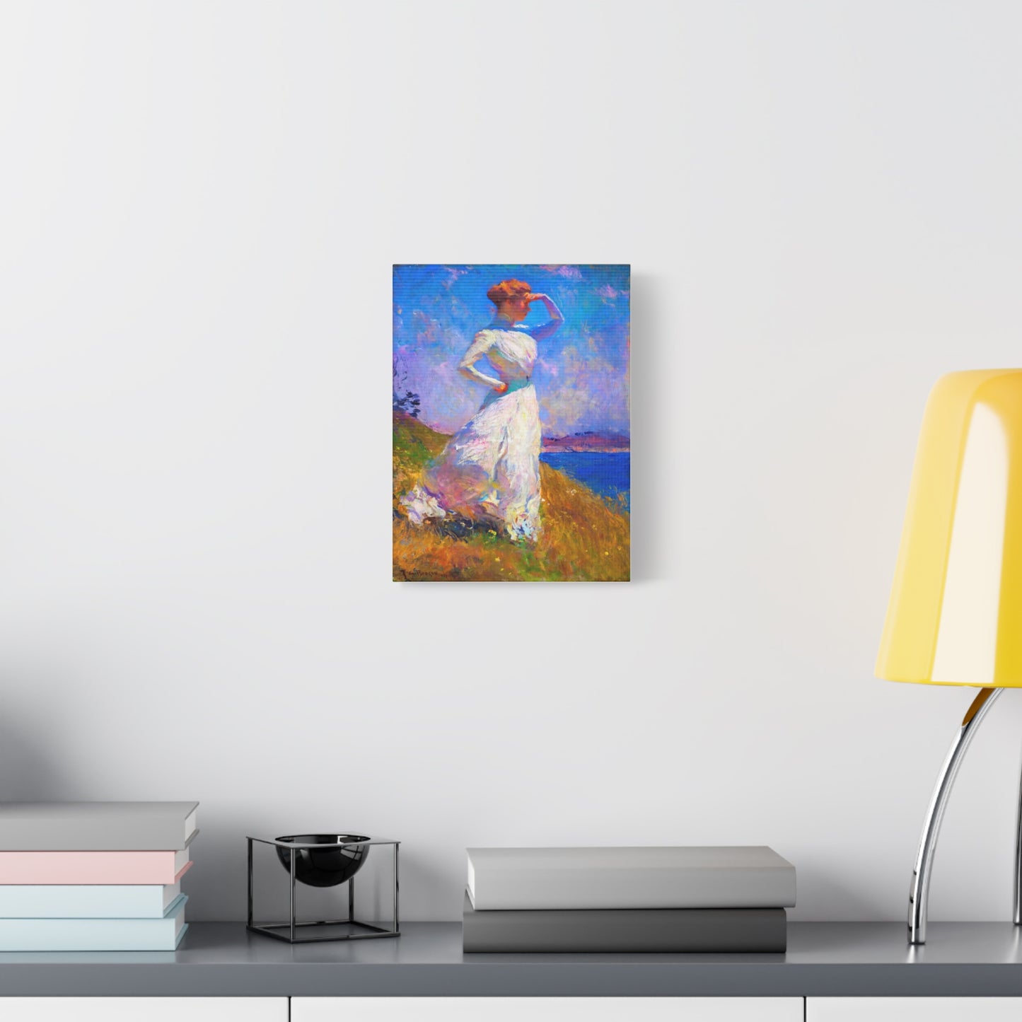 Impressionist Coastal Lady Matte Canvas Print — Stretched 1.25"