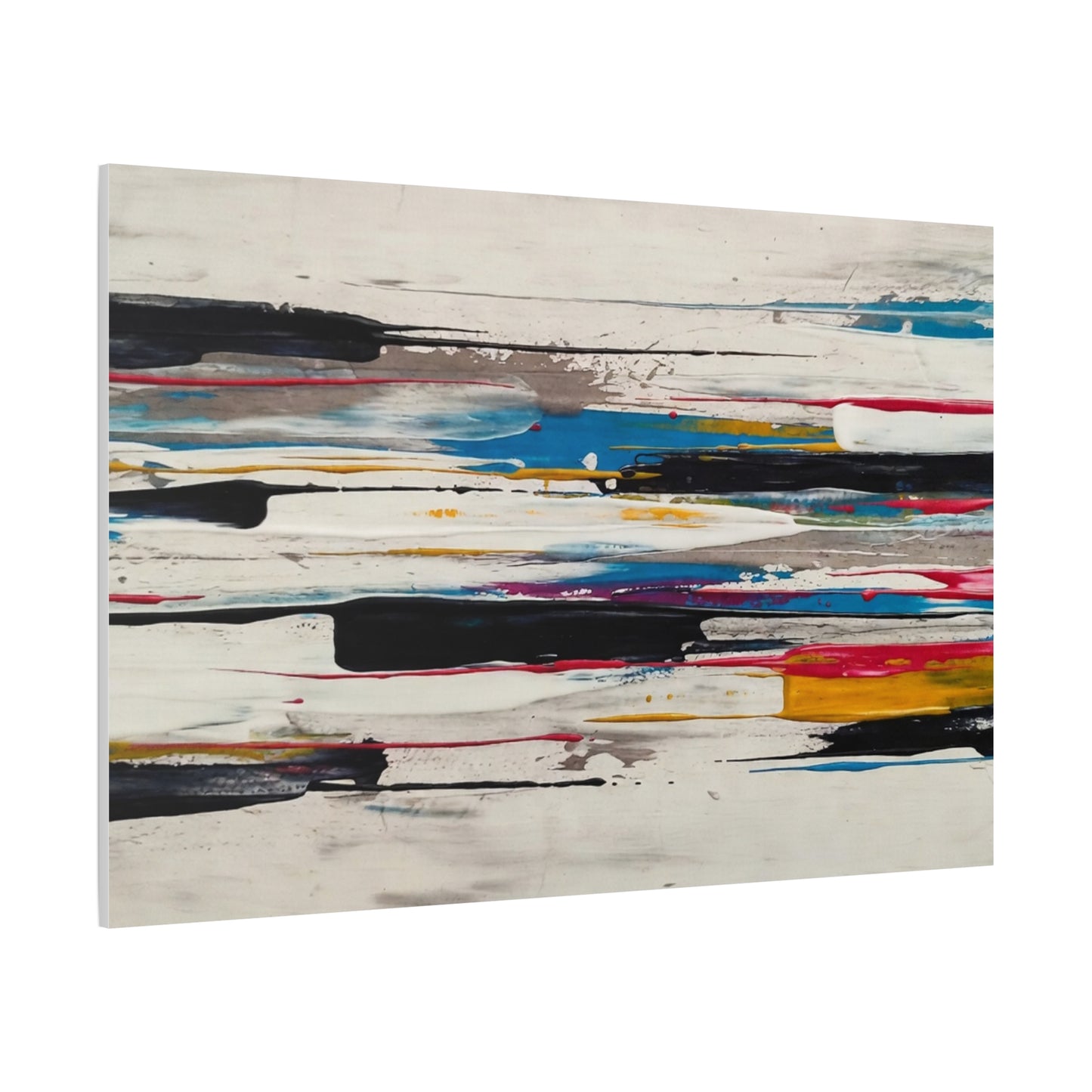 Abstract Color Streaks Matte Canvas Print — Modern Horizontal Wall Art