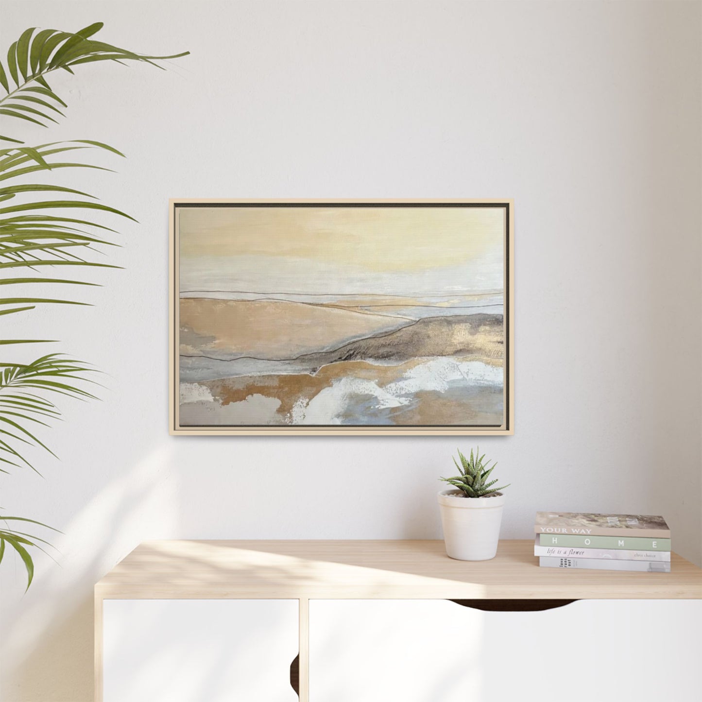 Framed Abstract Coastal Landscape Matte Canvas Wall Art
