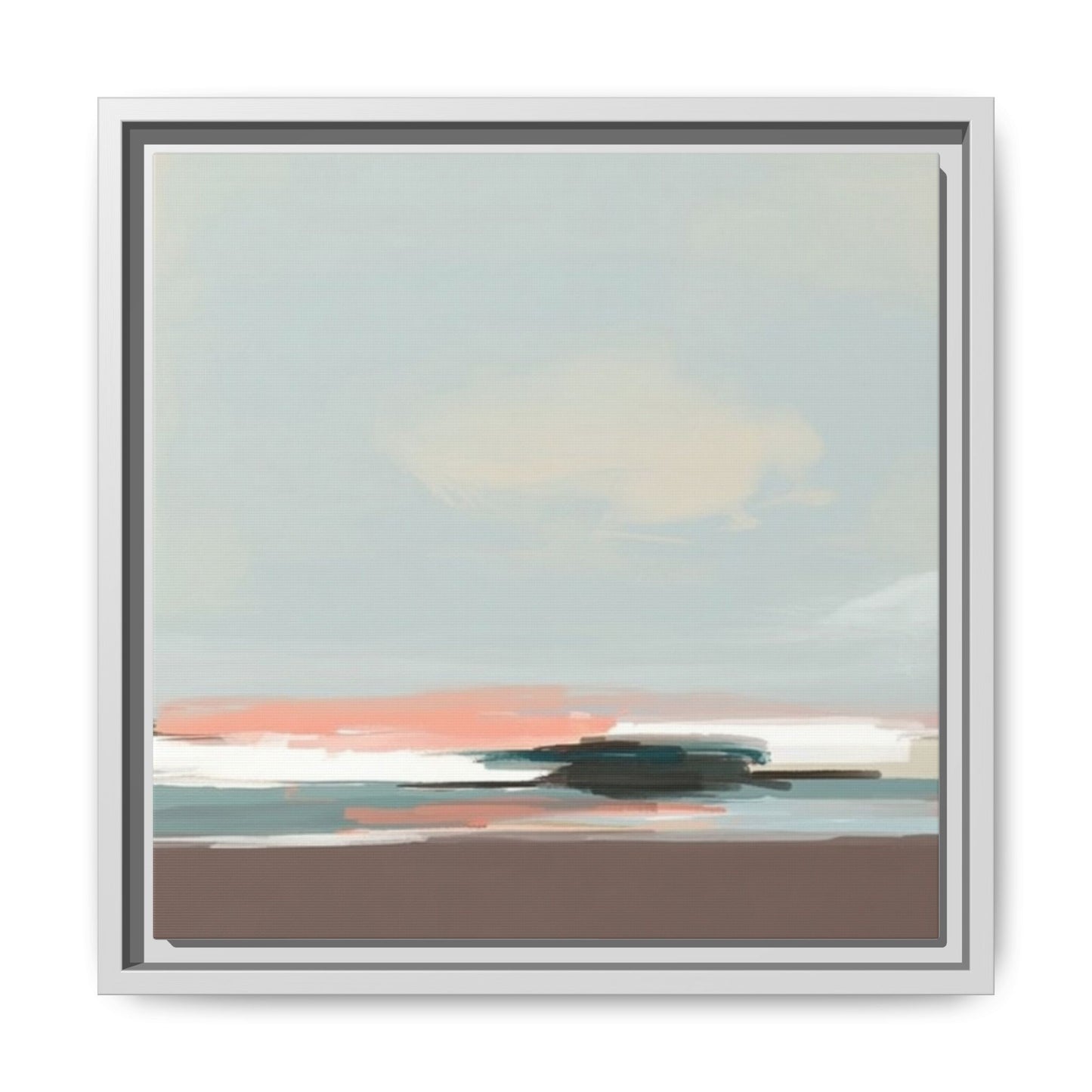 Framed Matte Canvas Print — Soft Coastal Abstract Landscape