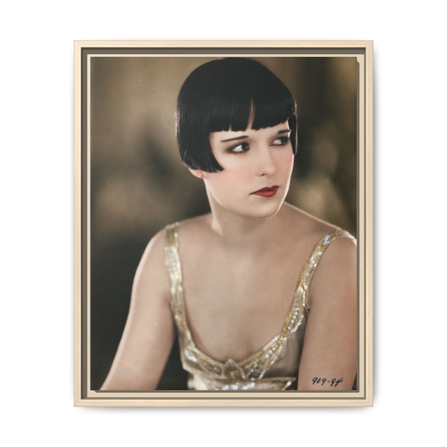 Vintage Louise Brooks Portrait Matte Canvas Framed Wall Art