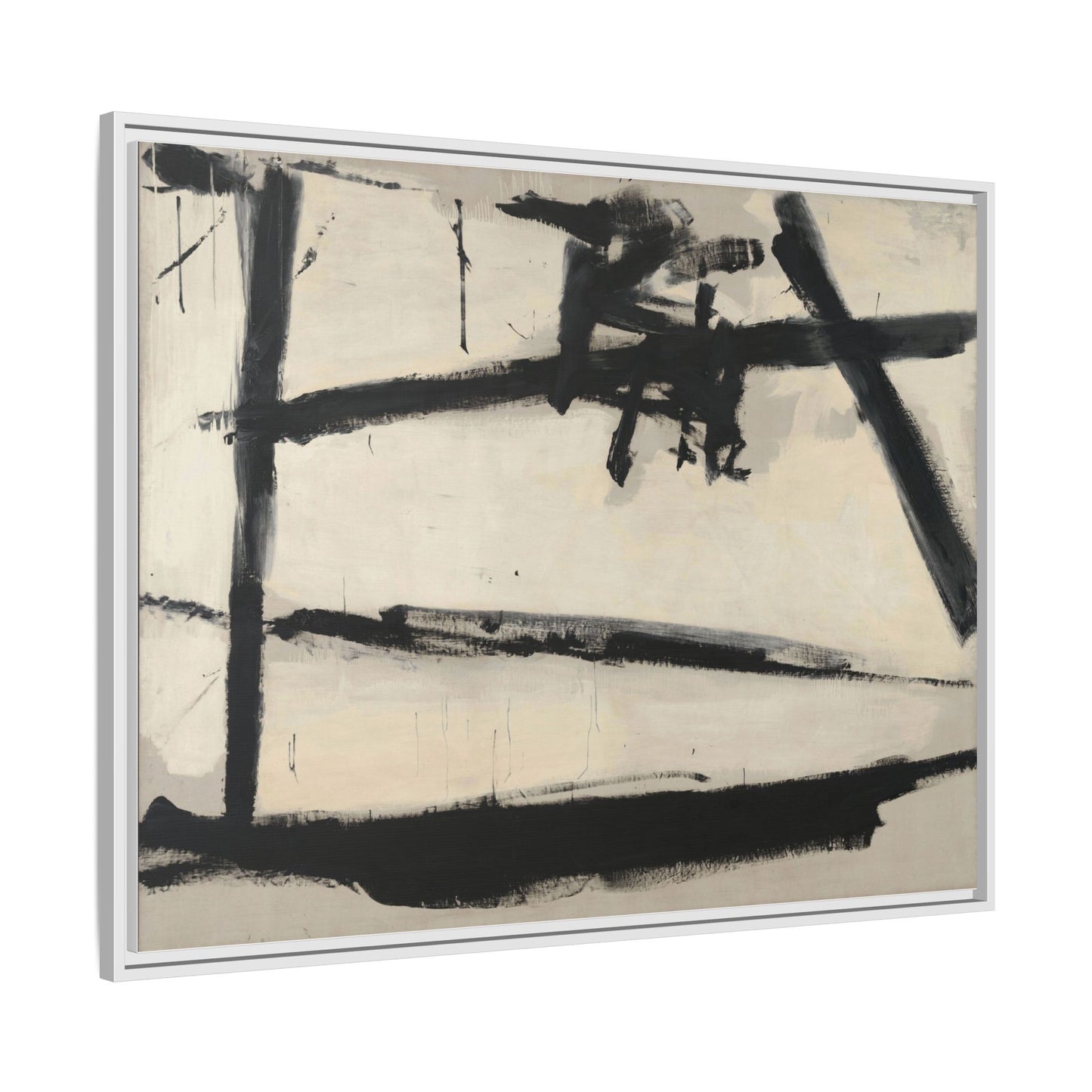 Painting Number 2 by Franz Kline Framed Abstract Canvas Art Print