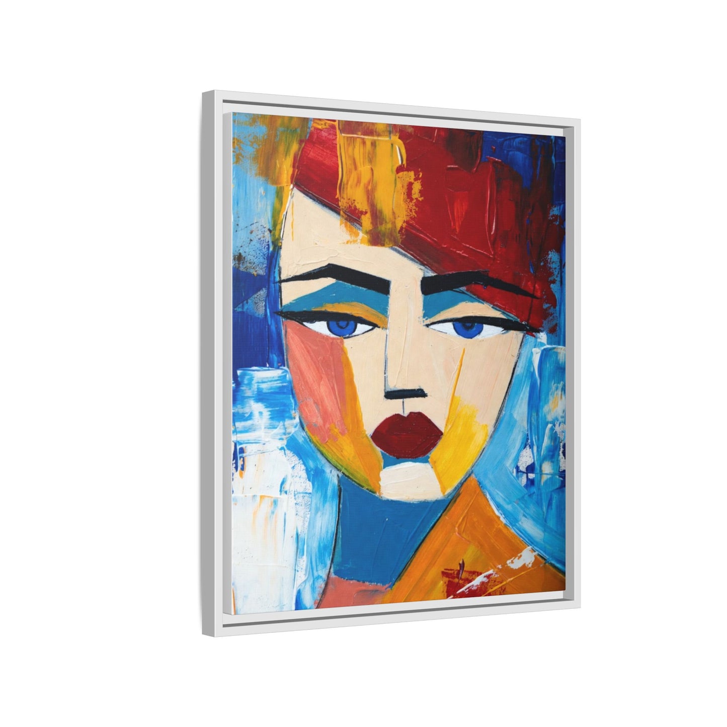 Abstract Colorful Portrait Framed Canvas Art