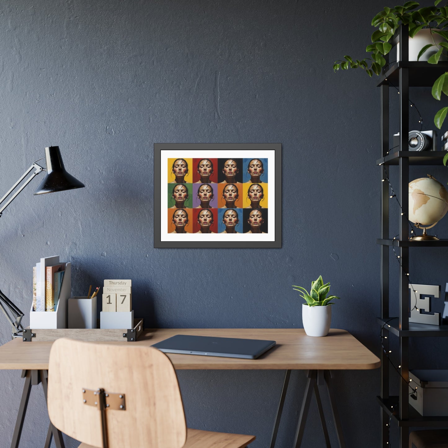 Framed Poster – Color Pop Portrait Grid Wall Art
