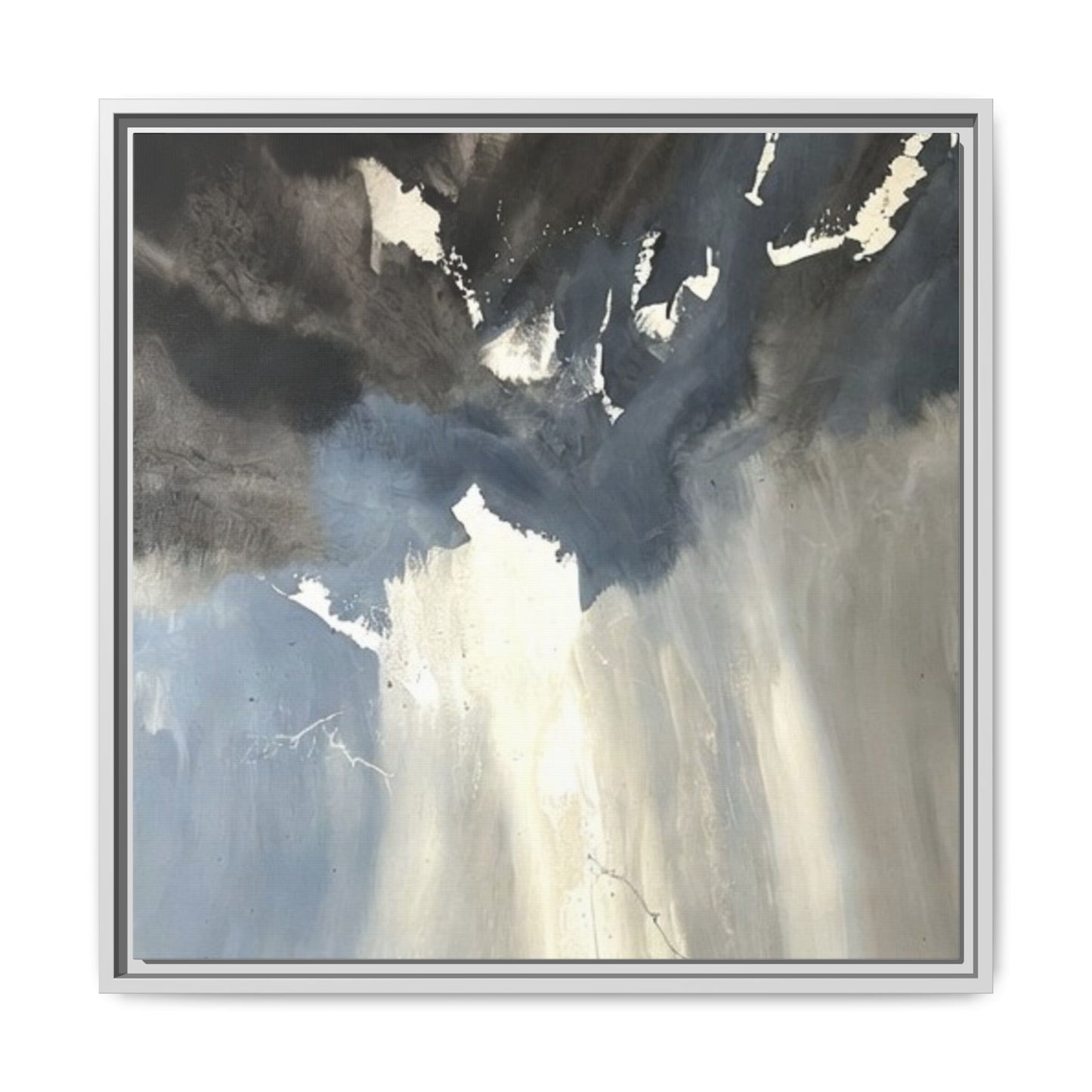 Framed Matte Canvas Art — Moody Abstract Sky Painting