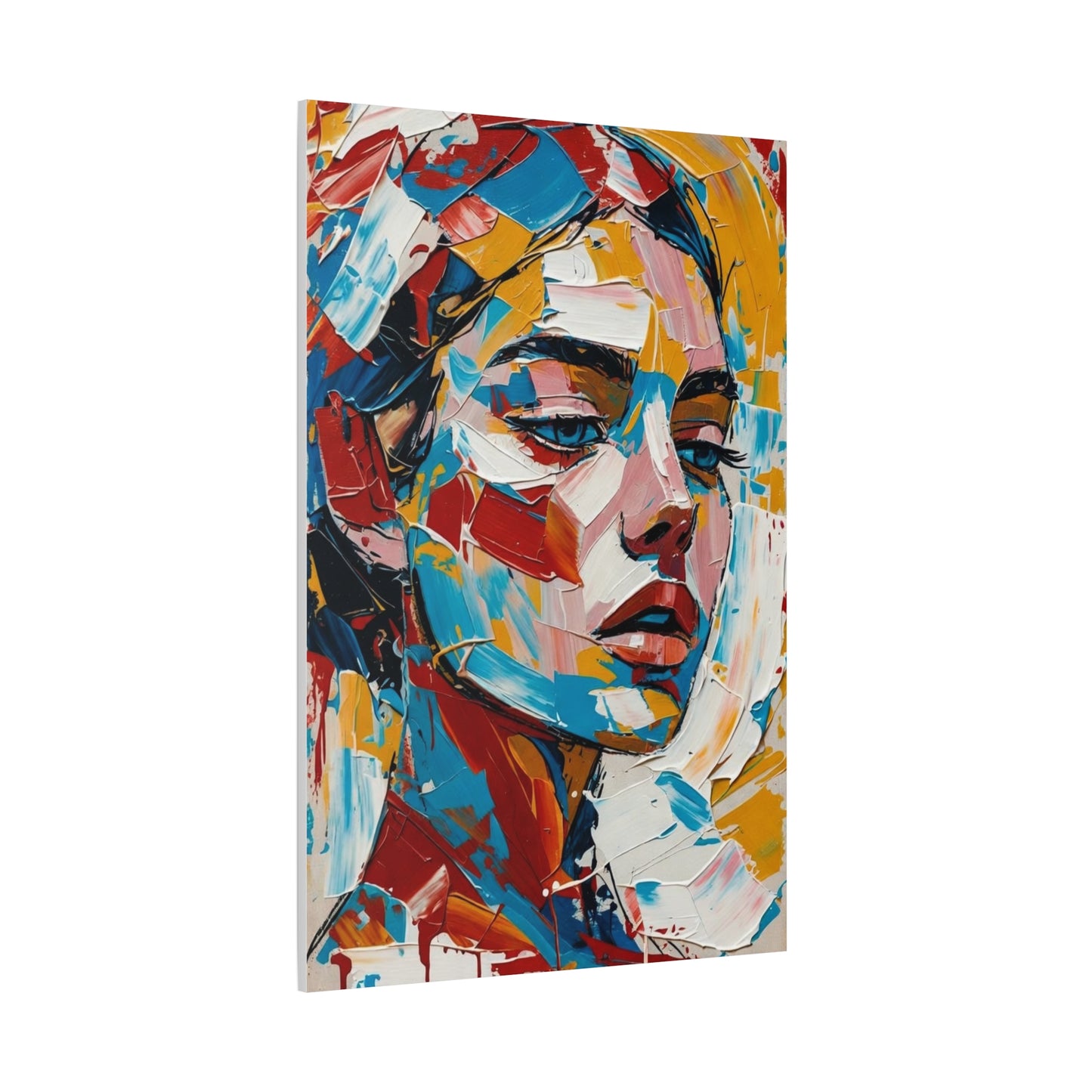 Abstract Colorful Portrait Matte Canvas Print — Modern Stretched Wall Art