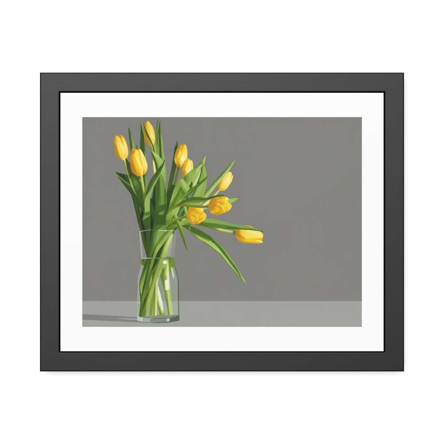 Yellow Tulip Framed Print — Modern Botanical Wall Art