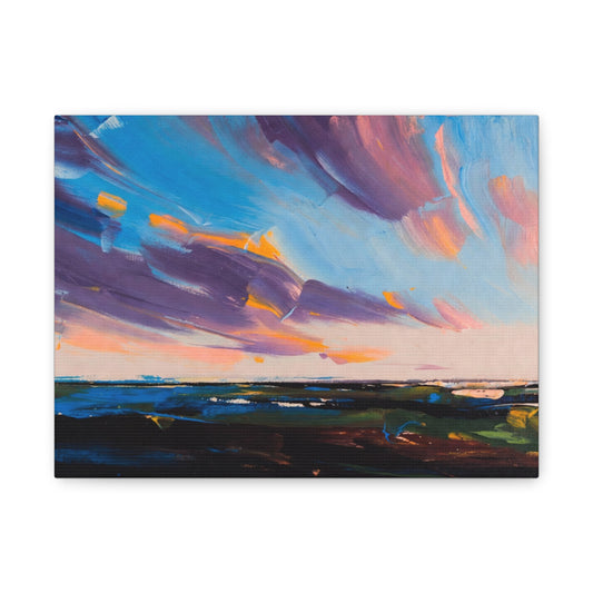 Abstract Coastal Sunset Canvas Print — Matte Stretched Wall Art