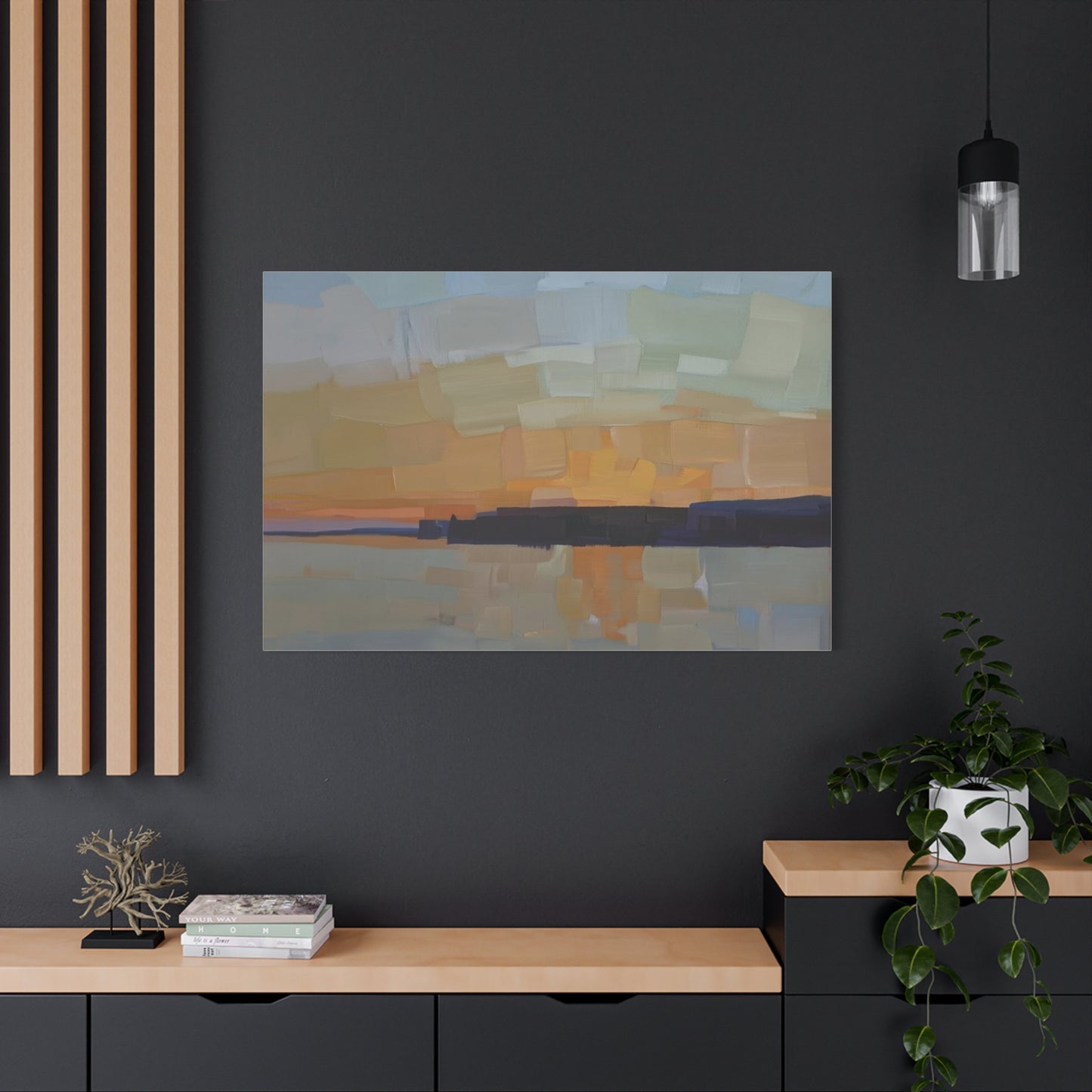 Abstract Sunset Landscape Canvas Print  Matte Stretched 1.25"