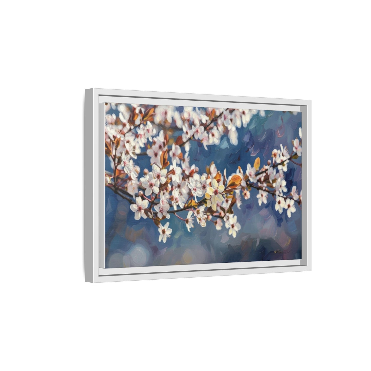 Framed Matte Canvas Print — Cherry Blossom Branch Wall Art
