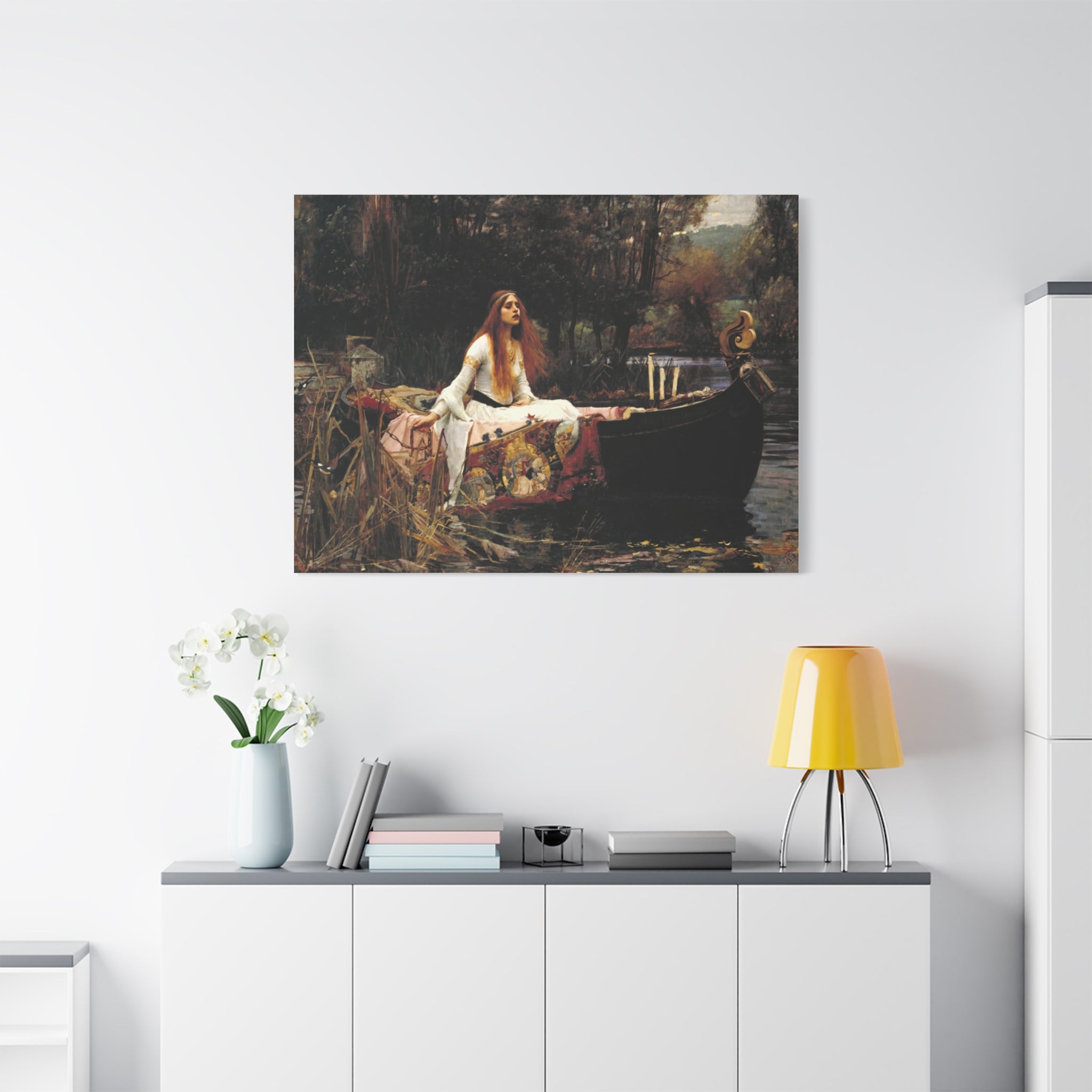 The Lady of Shalott by John William Waterhouse Matte Canvas Wall Art Print