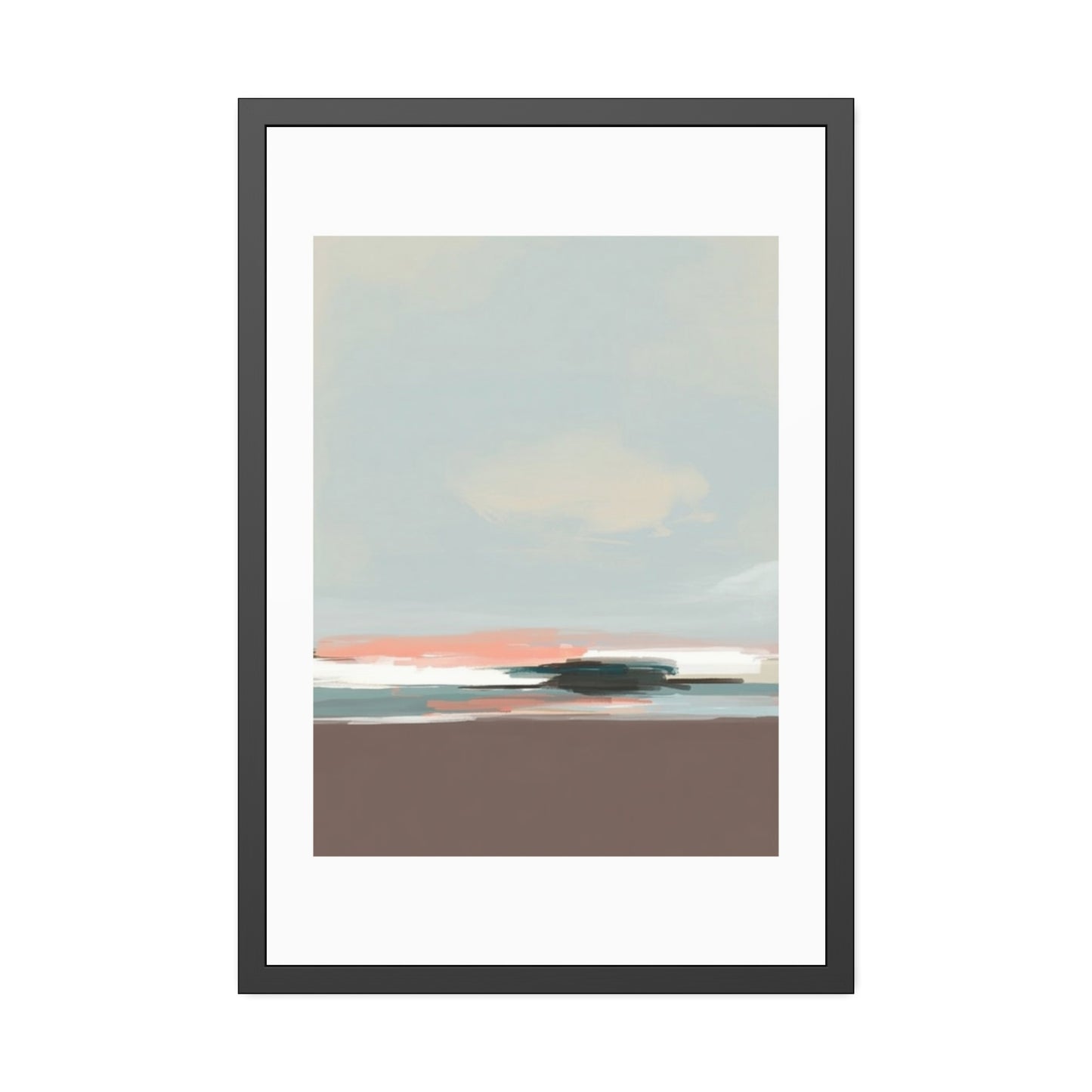 Abstract Seaside Framed Art Print — Minimal Coastal Poster