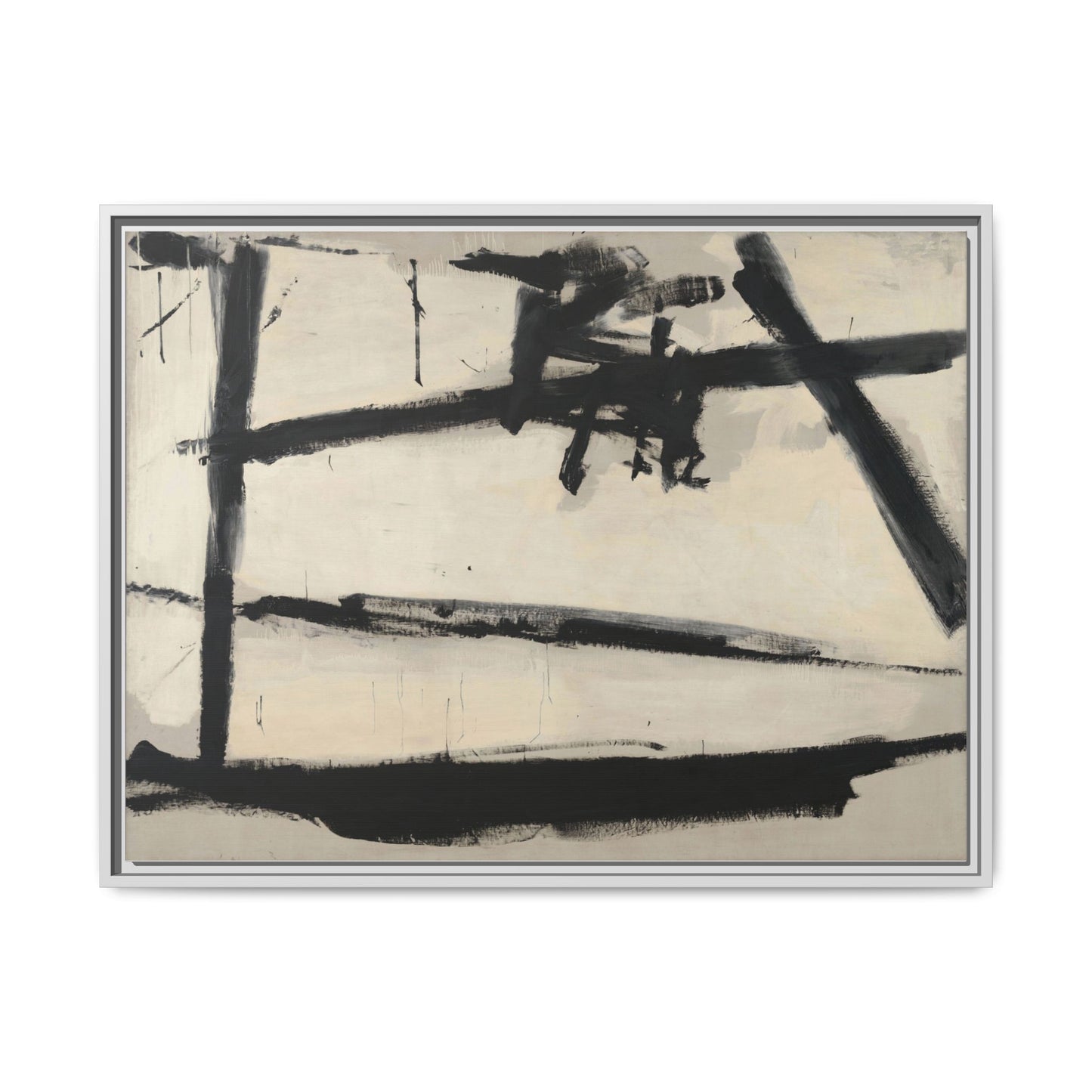 Painting Number 2 by Franz Kline Framed Abstract Canvas Art Print