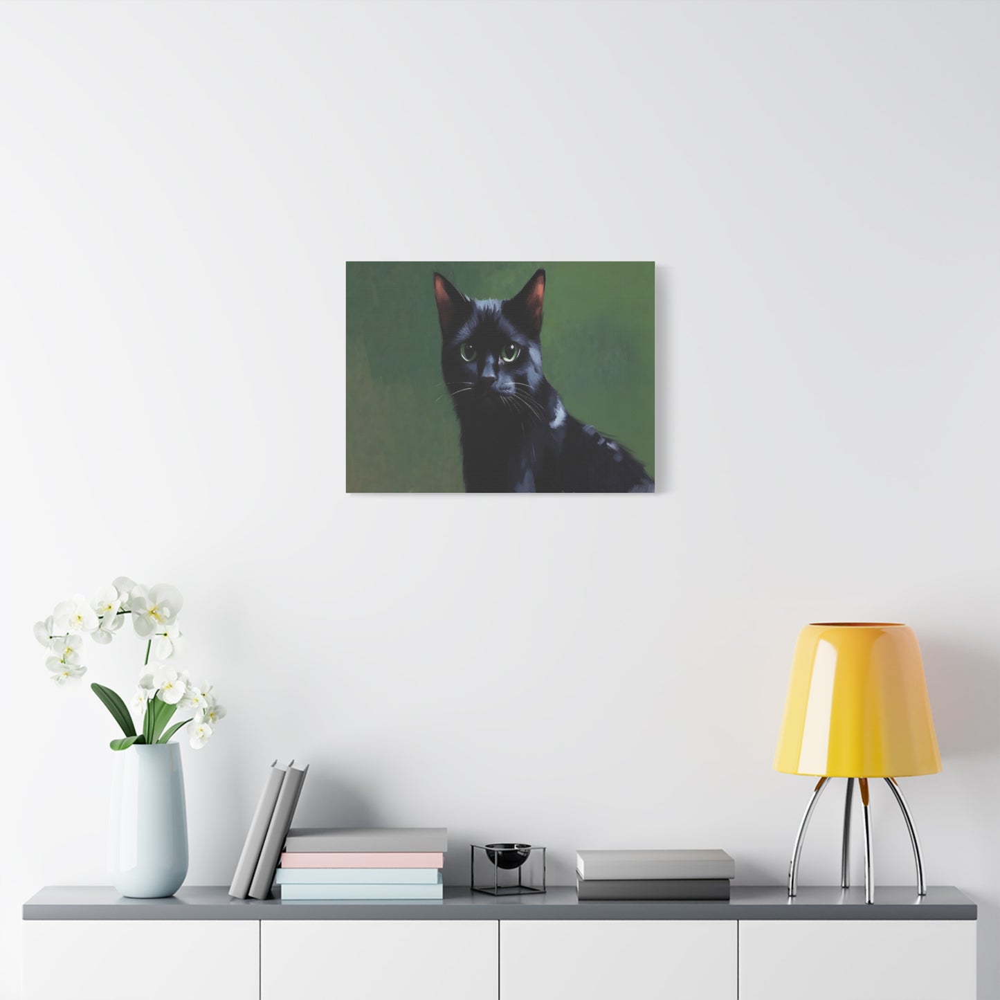Black Cat Portrait Canvas - Matte Stretched Wall Art